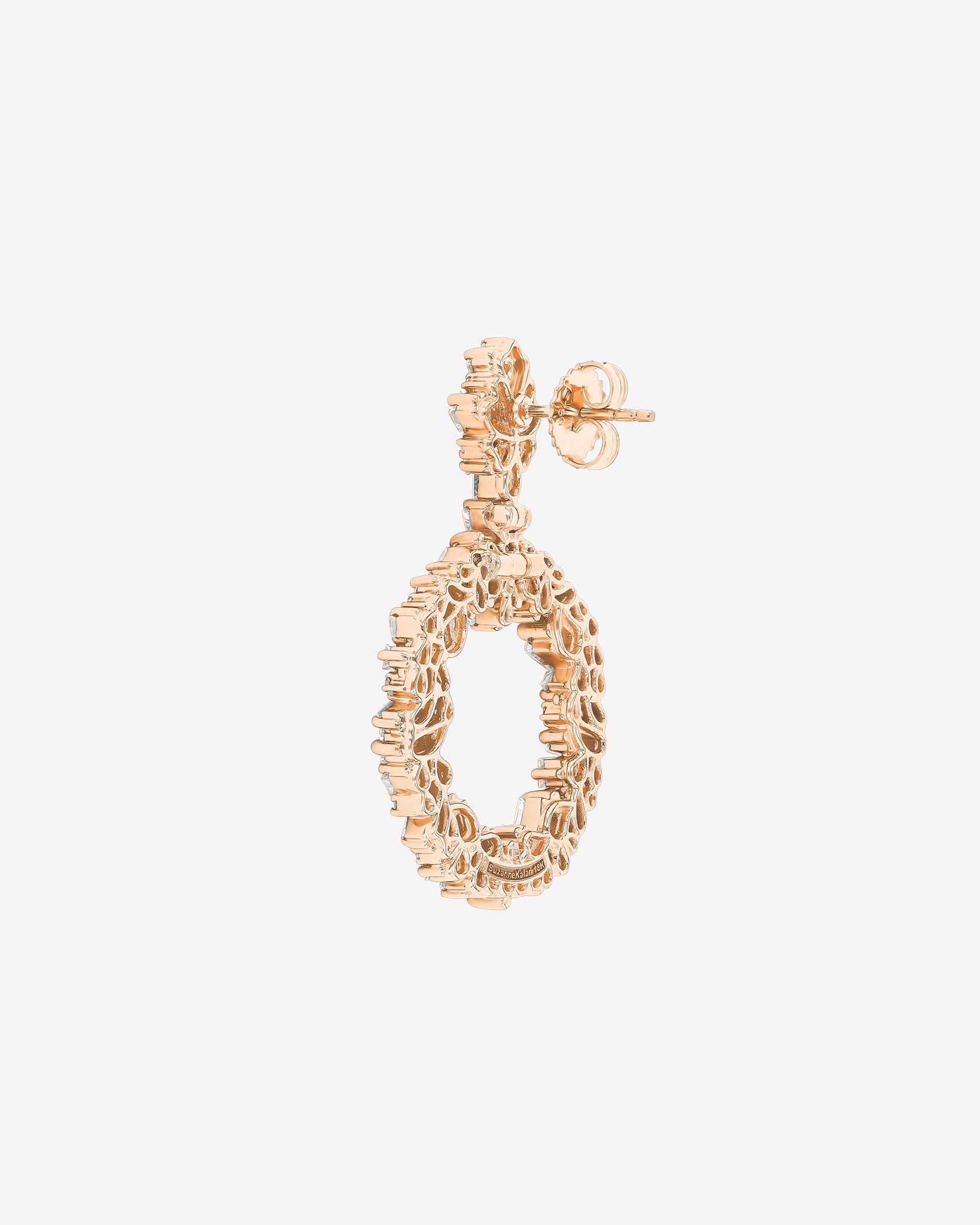Suzanne Kalan La Fantaisie Eclipse Diamond Drop Earrings in 18k rose gold