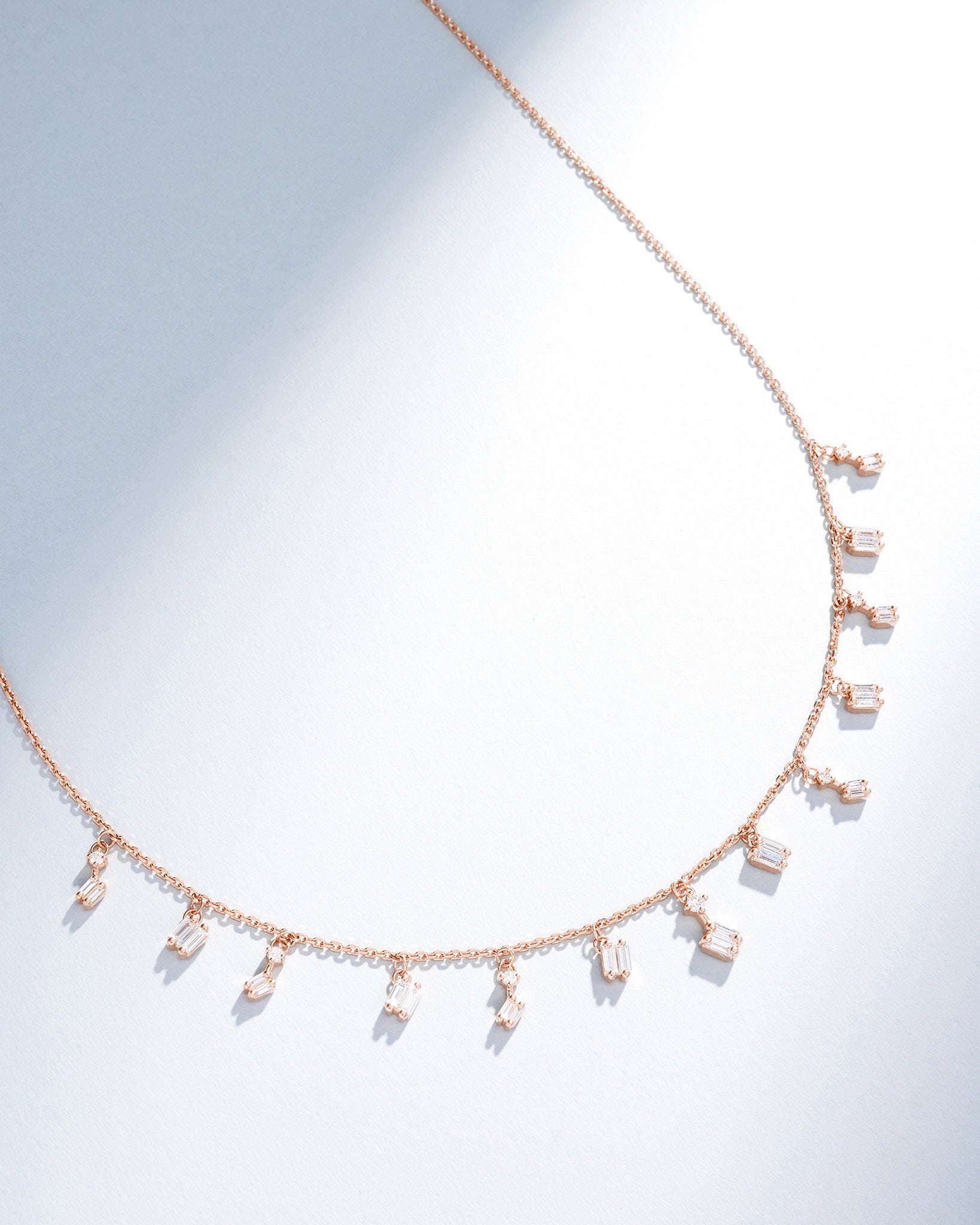 Suzanne Kalan Classic Diamond Cascade Necklace in 18k rose gold