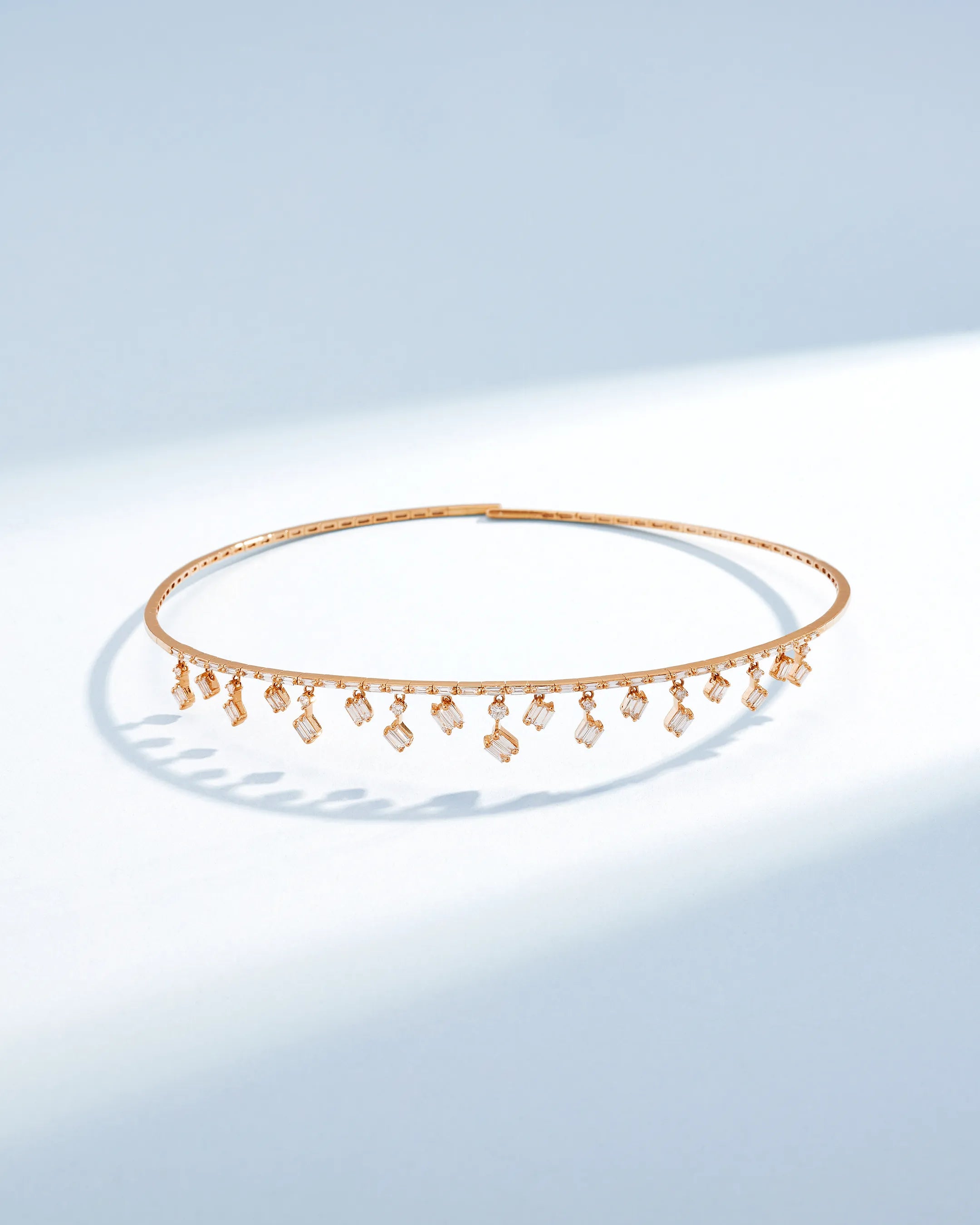 Suzanne Kalan Classic Diamond Thin Dangle Choker in 18k rose gold