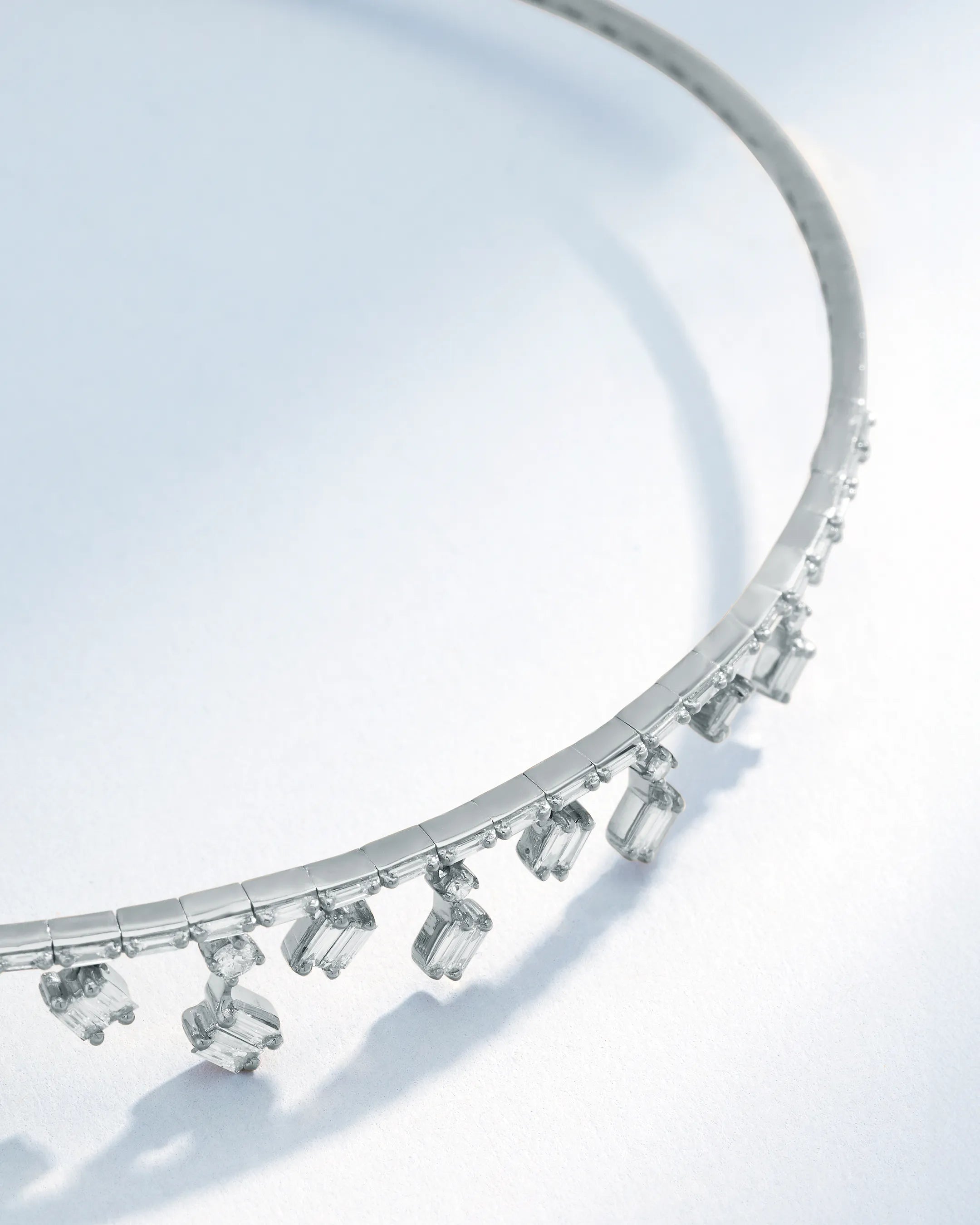 Suzanne Kalan Classic Diamond Thin Dangle Choker in 18k white gold