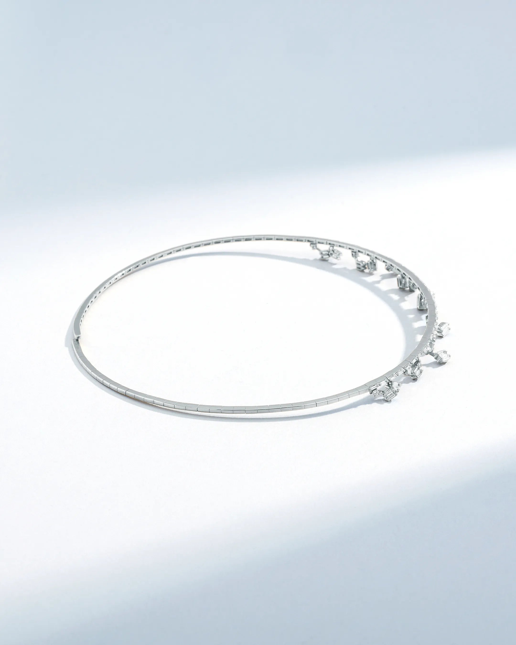 Suzanne Kalan Classic Diamond Thin Dangle Choker in 18k white gold