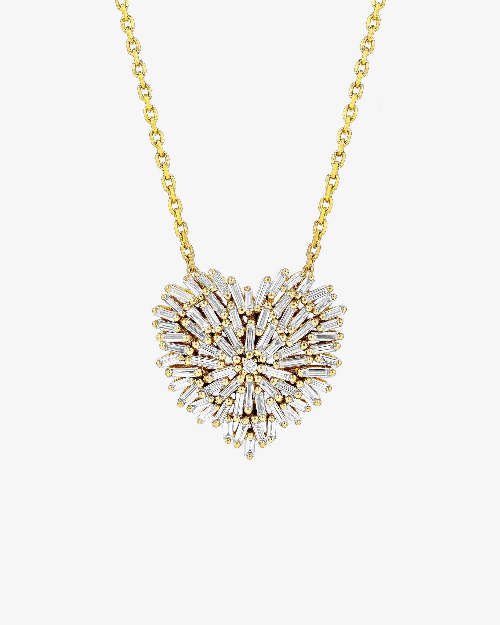 Suzanne Kalan Classic Diamond Medium Heart Pendant in 18k yellow gold