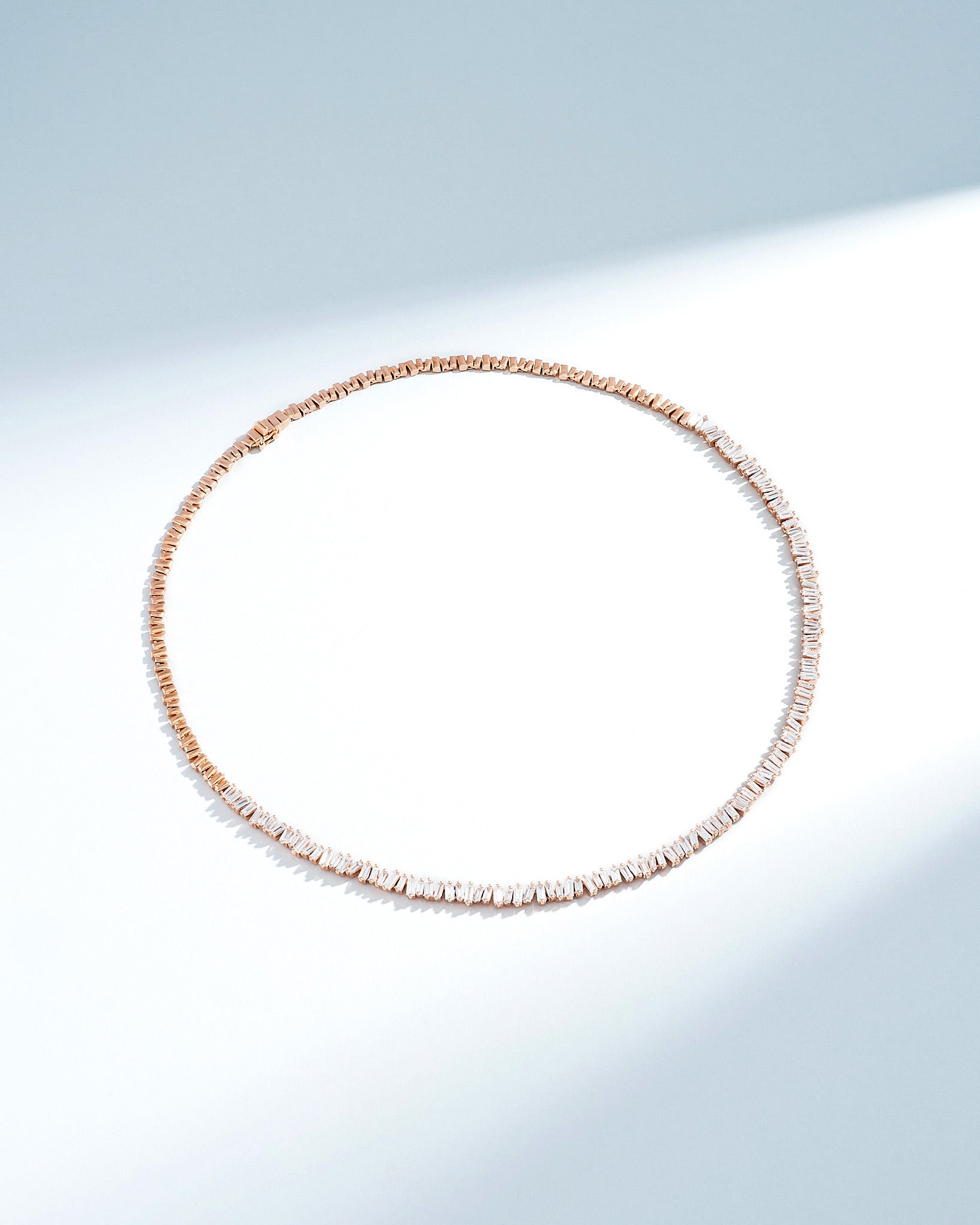 Suzanne Kalan Classic Diamond Tennis Necklace in 18k rose gold
