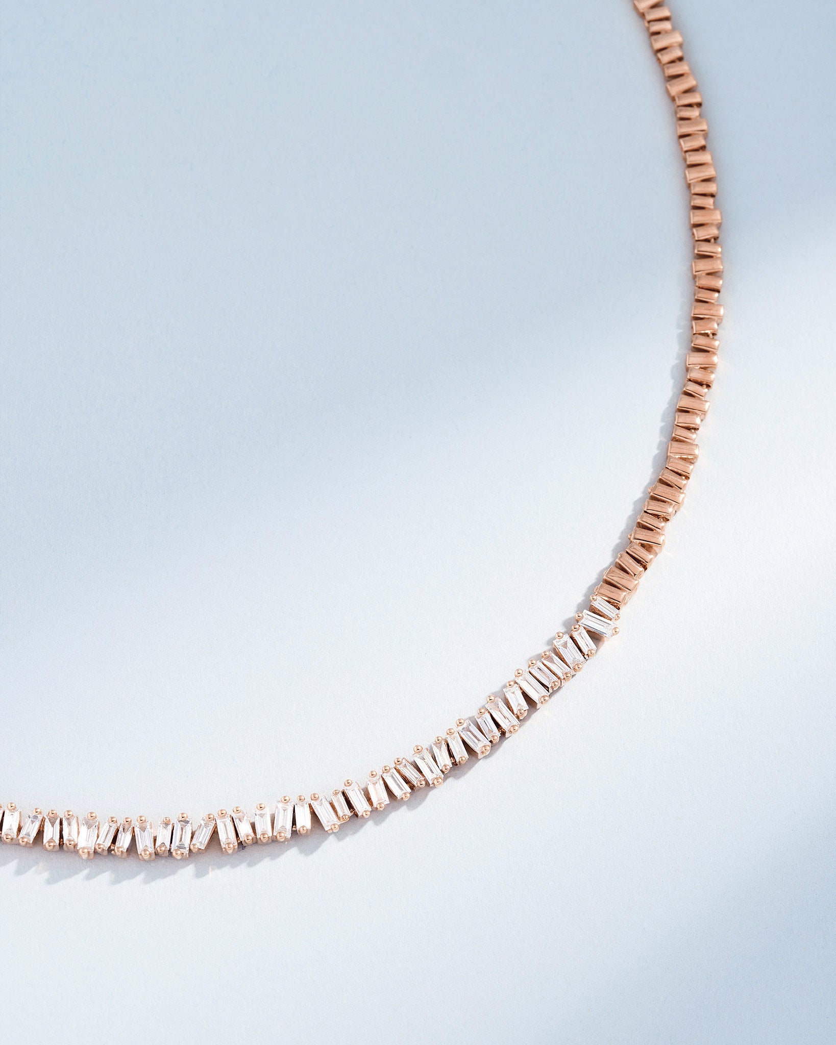 Suzanne Kalan Classic Diamond Tennis Necklace in 18k rose gold