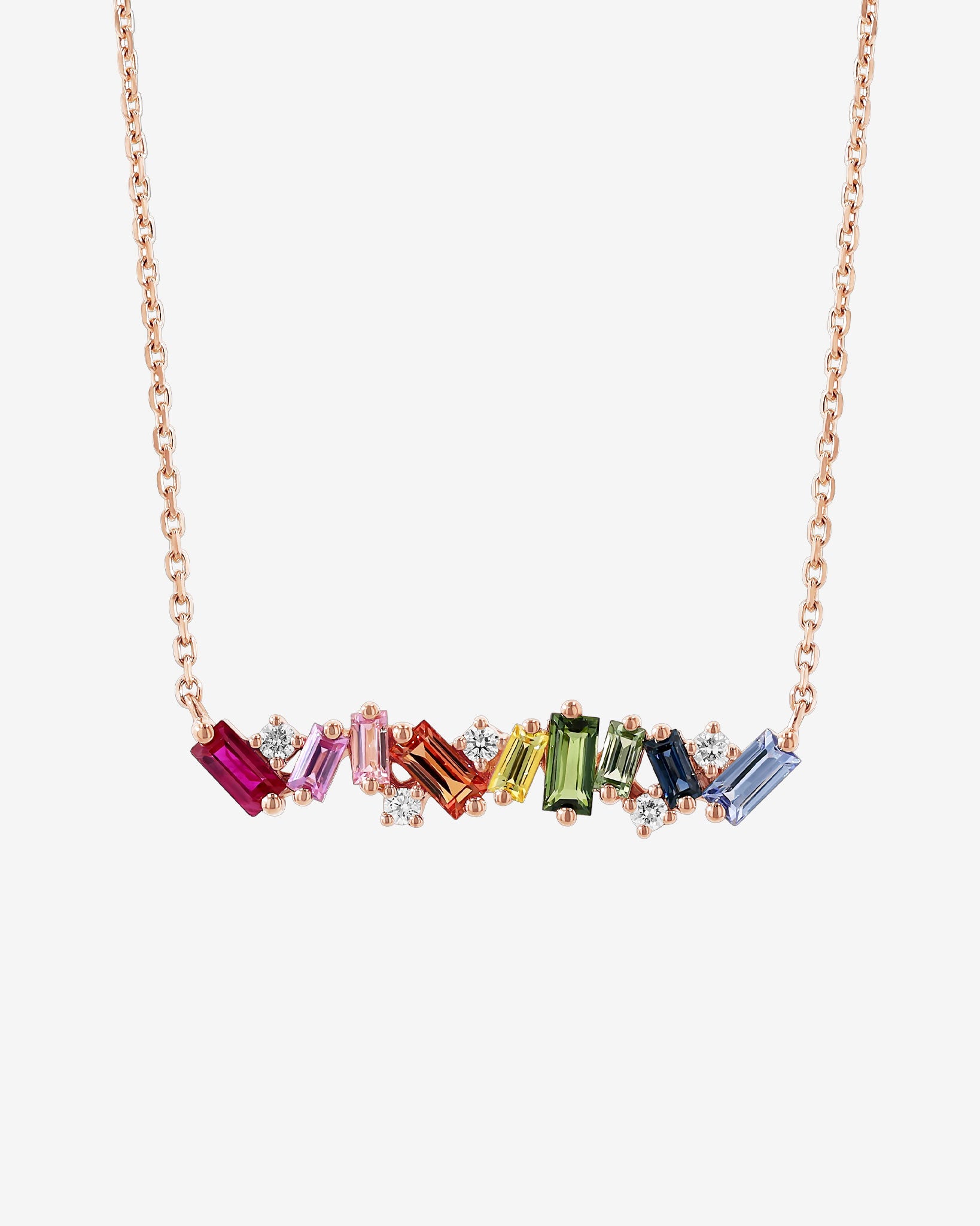 Suzanne Kalan Frenzy Rainbow Sapphire Pendant in 18k rose gold