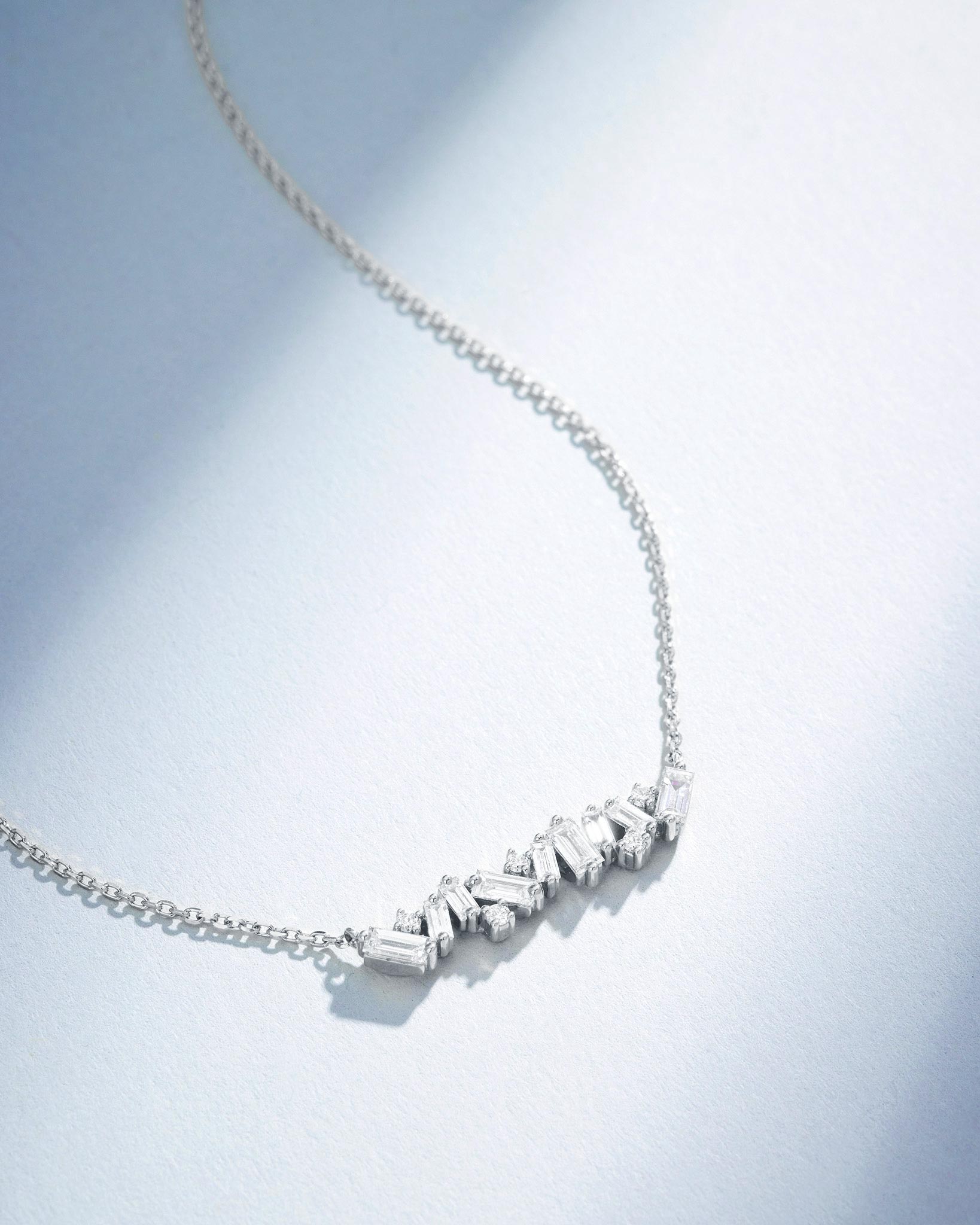 Suzanne Kalan Frenzy Diamond Bar Pendant in 18k white gold