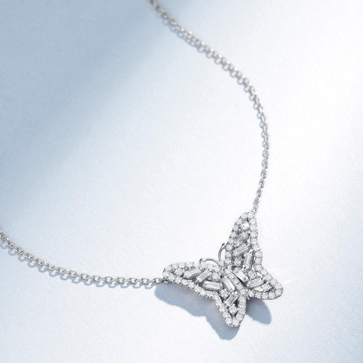 Dazzlingrock Butterfly Diamond Pendant – 0.55 CT White Diamonds In 18K Rose Gold