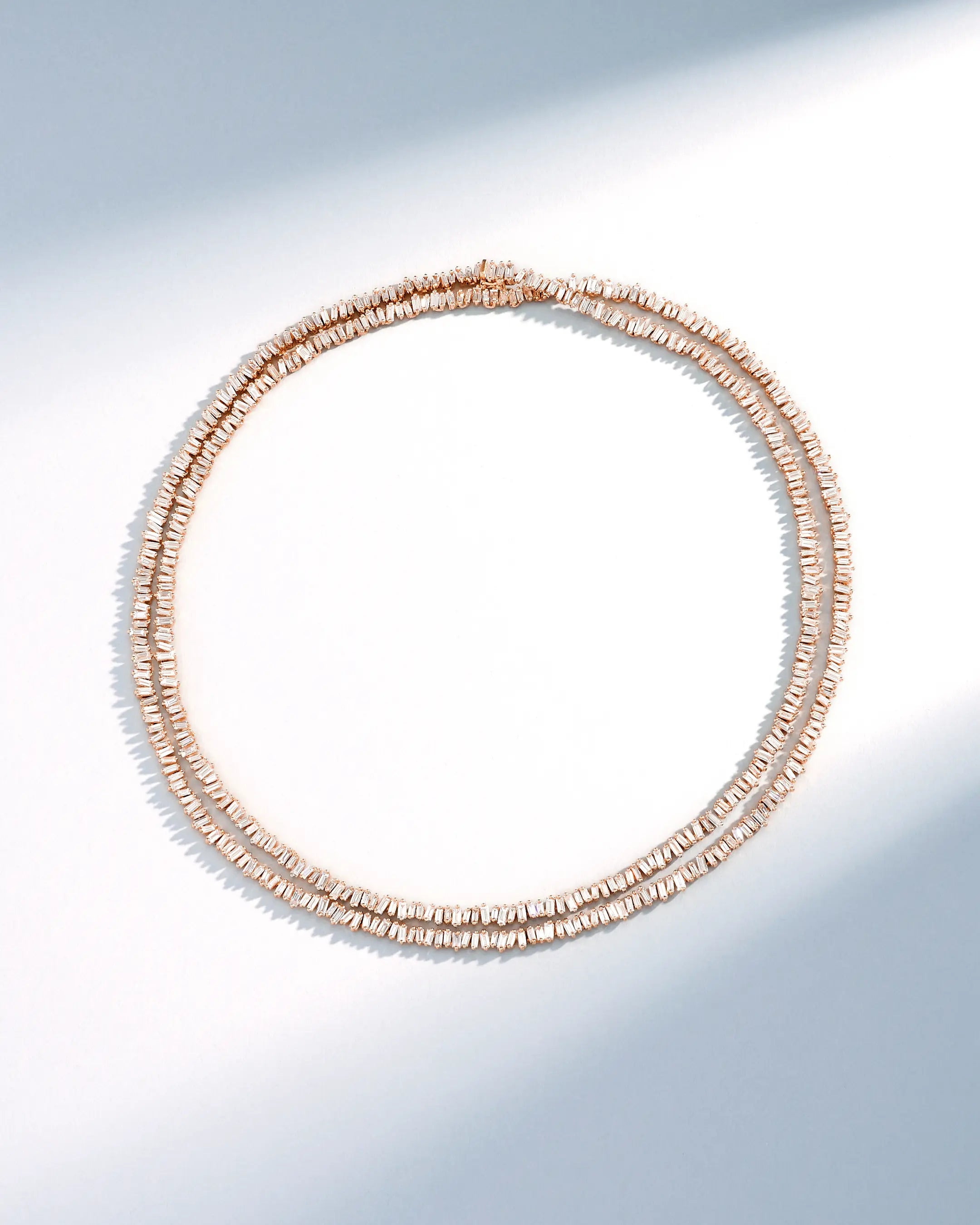 Suzanne Kalan Classic Diamond 36" Inch Tennis Necklace in 18k rose gold