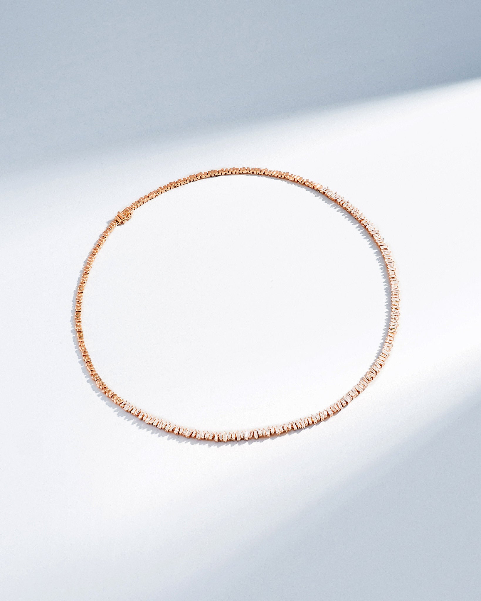 Suzanne Kalan Classic Diamond Mini Tennis Necklace in 18k rose gold