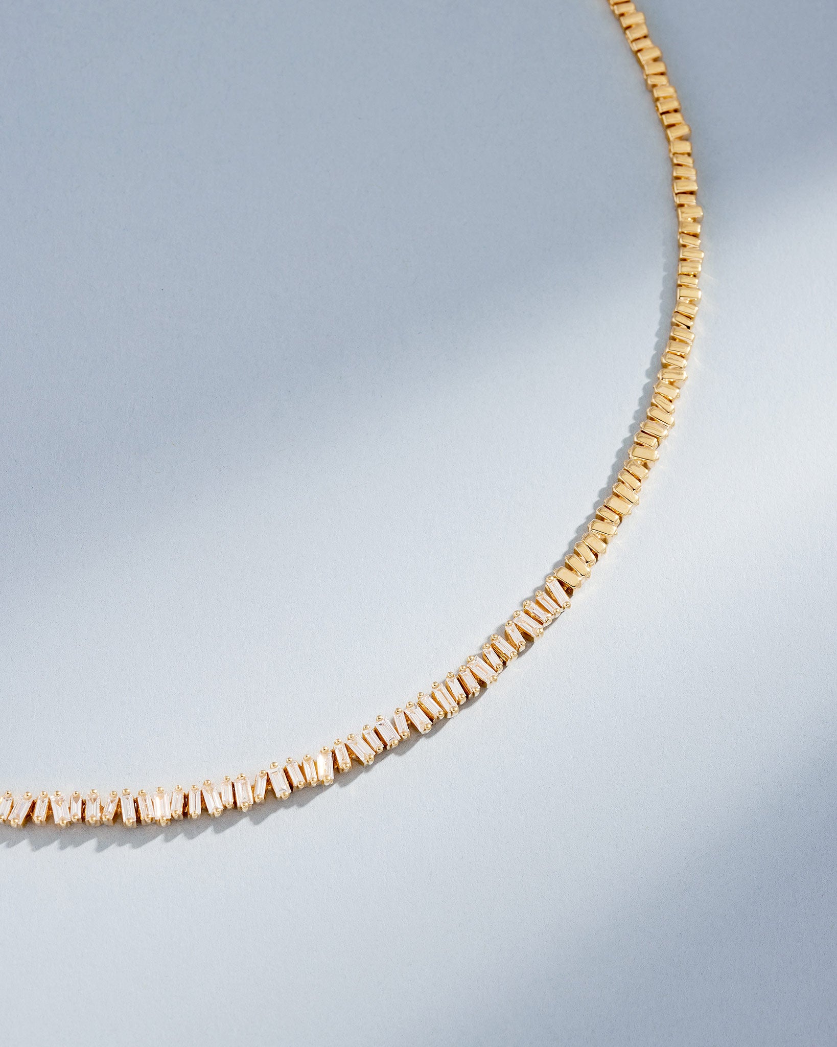 Suzanne Kalan Classic Diamond Mini Tennis Necklace in 18k yellow gold