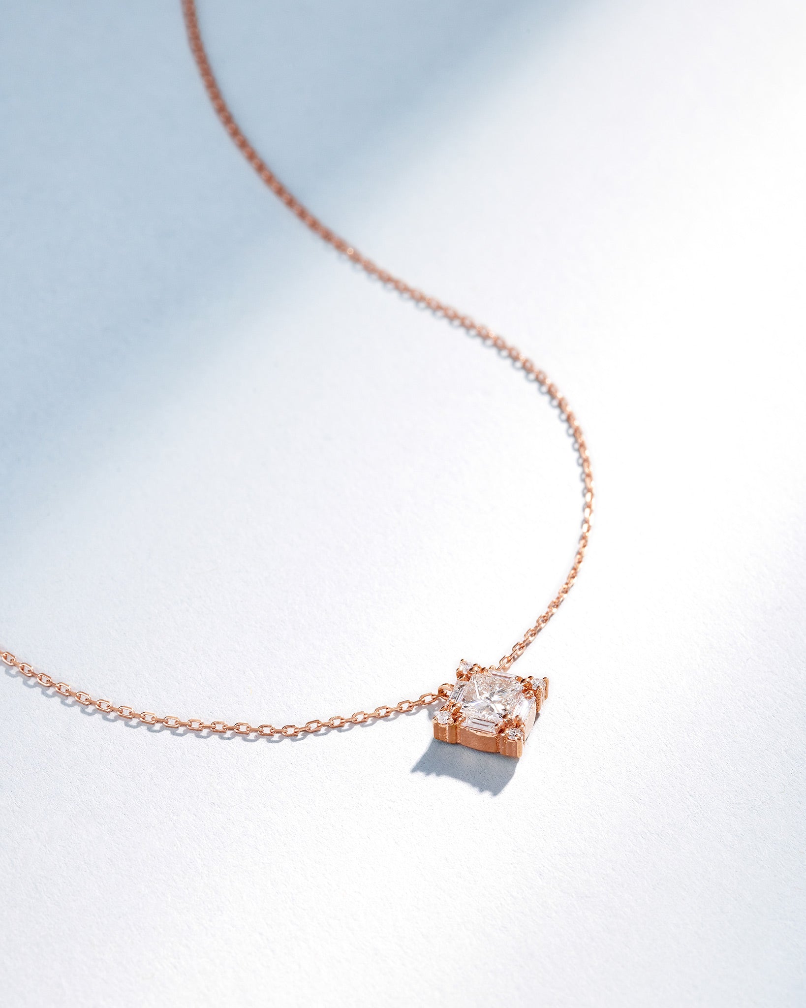 Suzanne Kalan Princess Midi Diamond Pendant in 18k rose gold