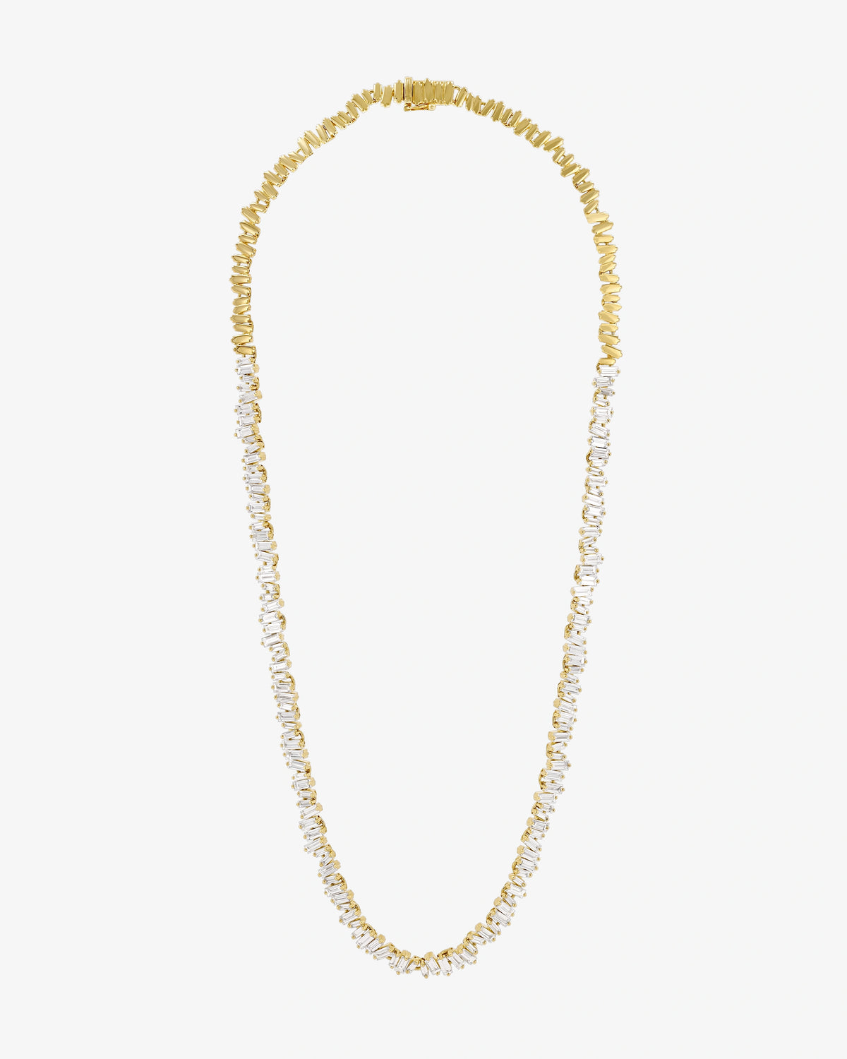 Suzanne Kalan Bold Diamond Tennis Necklace in 18k yellow gold