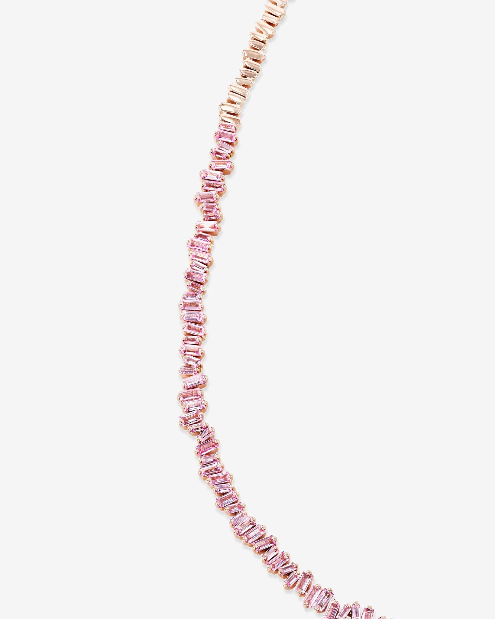 Suzanne Kalan Bold Pink Sapphire Tennis Necklace in 18k rose gold