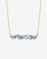 Suzanne Kalan Frenzy Light Blue Sapphire Bar Pendant in 18k yellow gold