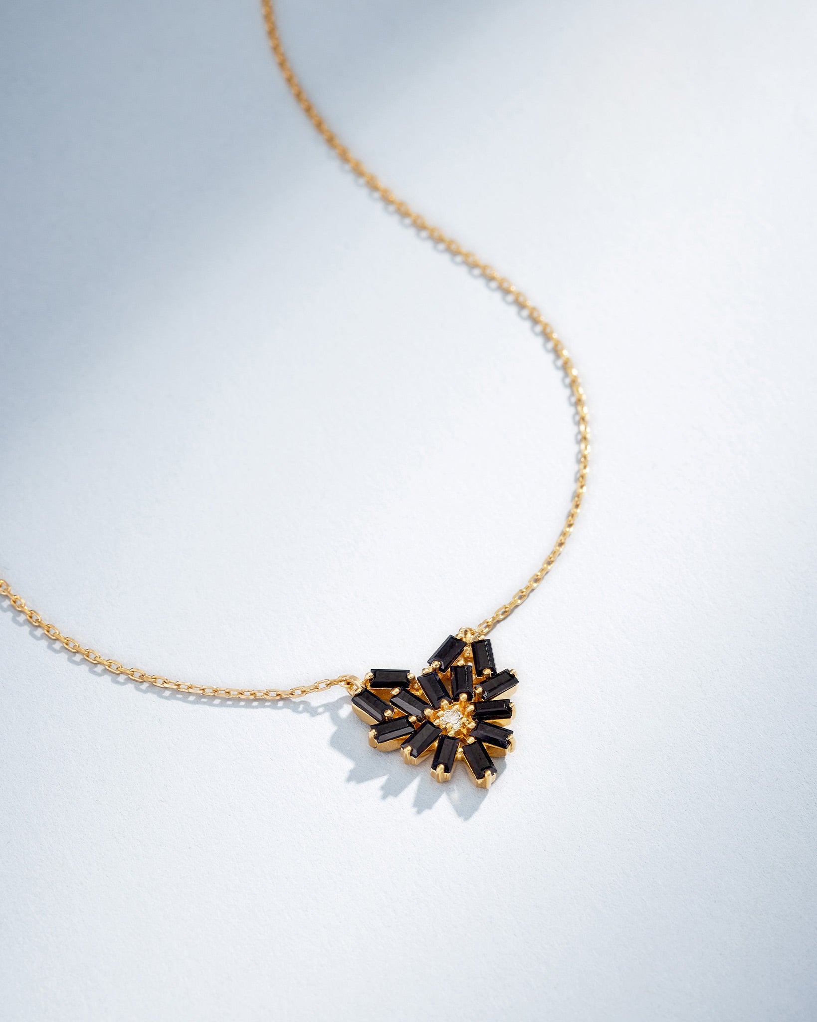Suzanne Kalan Bold Black Sapphire Small Heart Pendant in 18k yellow gold
