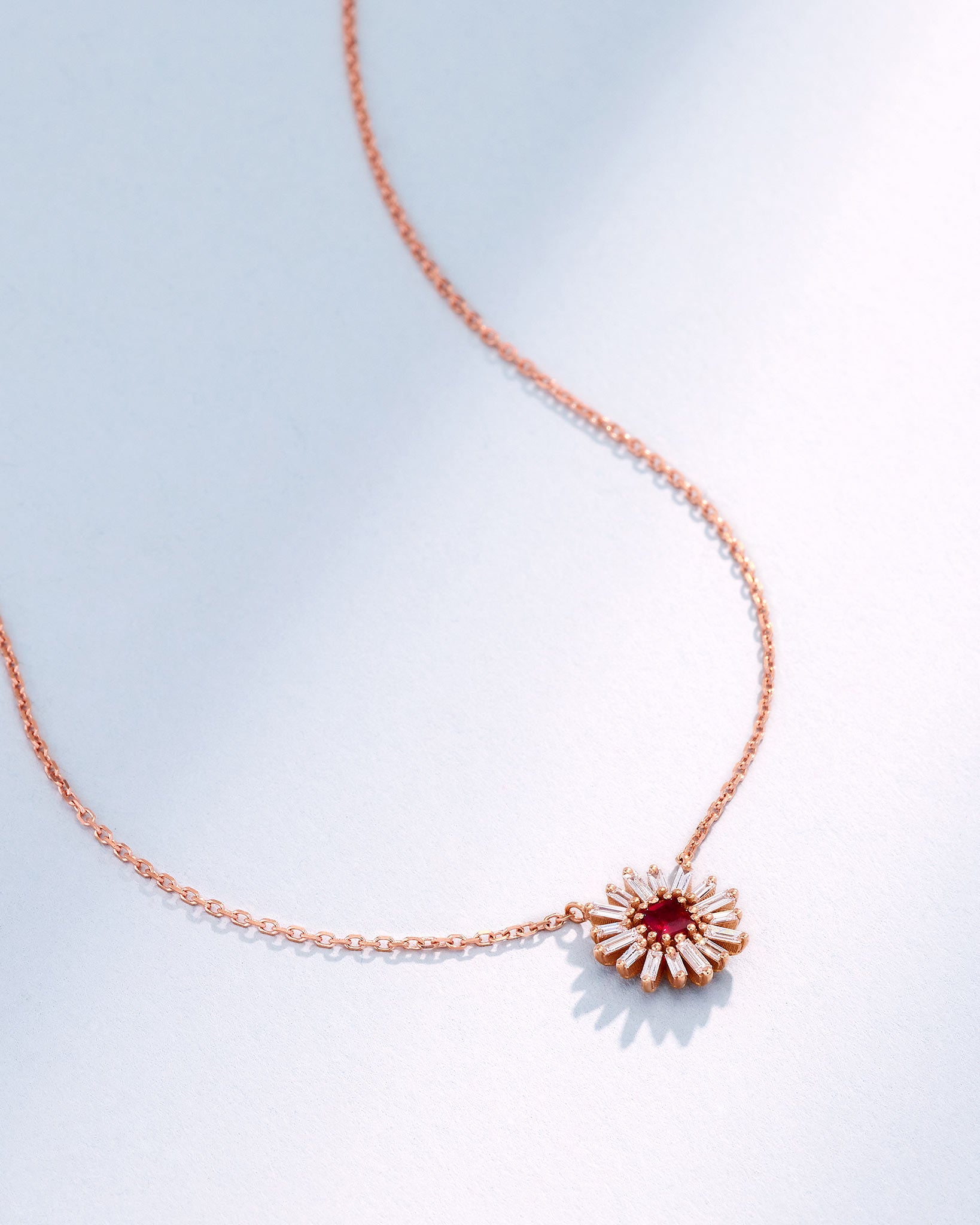 Suzanne Kalan Princess Ruby Mini Spark Pendant in 18k rose gold