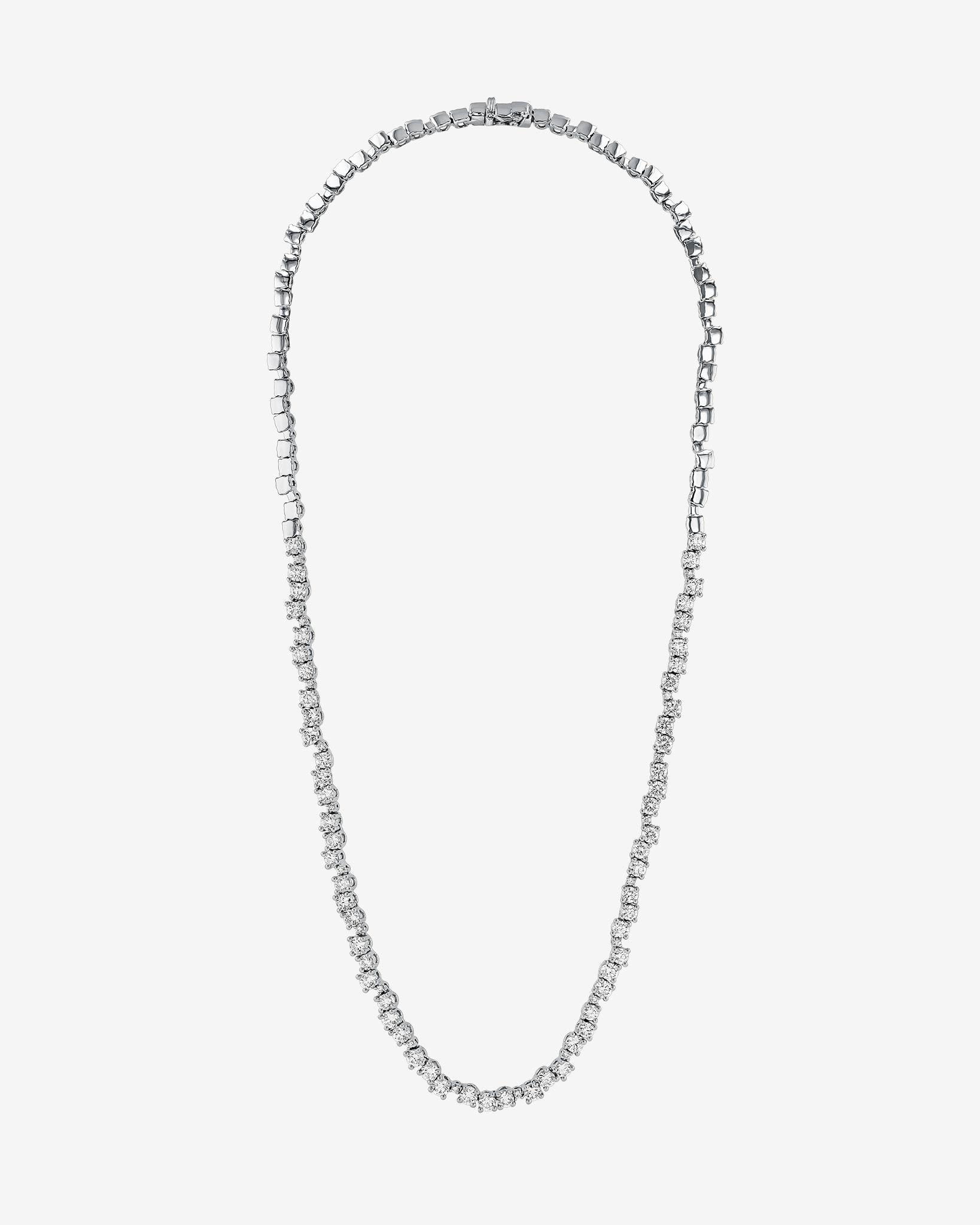 Suzanne Kalan Classic Diamond Round Tennis Necklace in 18k white gold