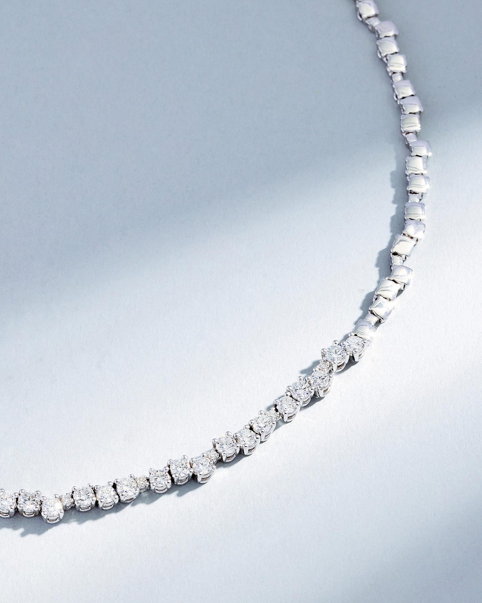 Suzanne Kalan Classic Diamond Round Tennis Necklace in 18k white gold