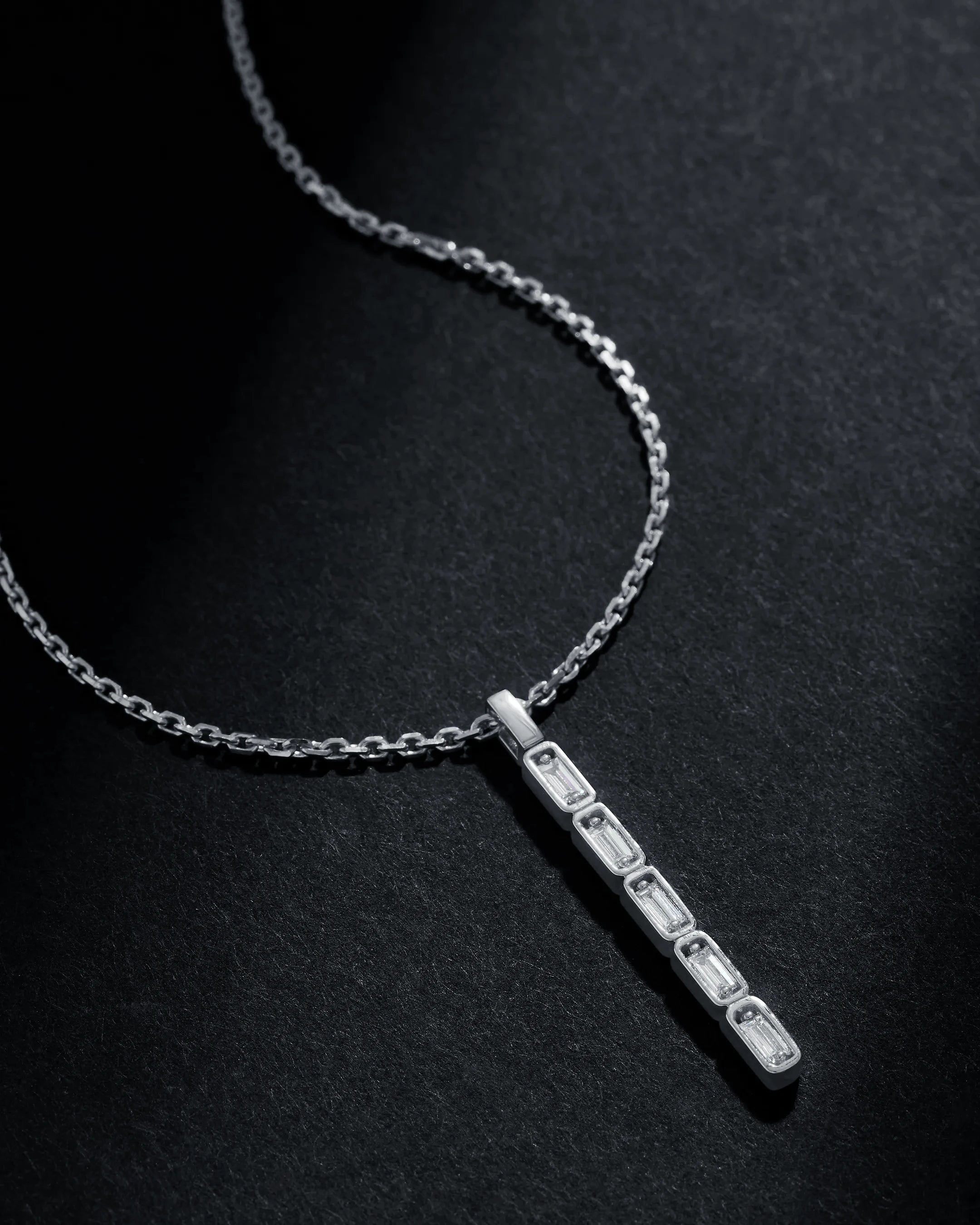 Suzanne Kalan Inlay Diamond Medium Totem Necklace in 18k white gold