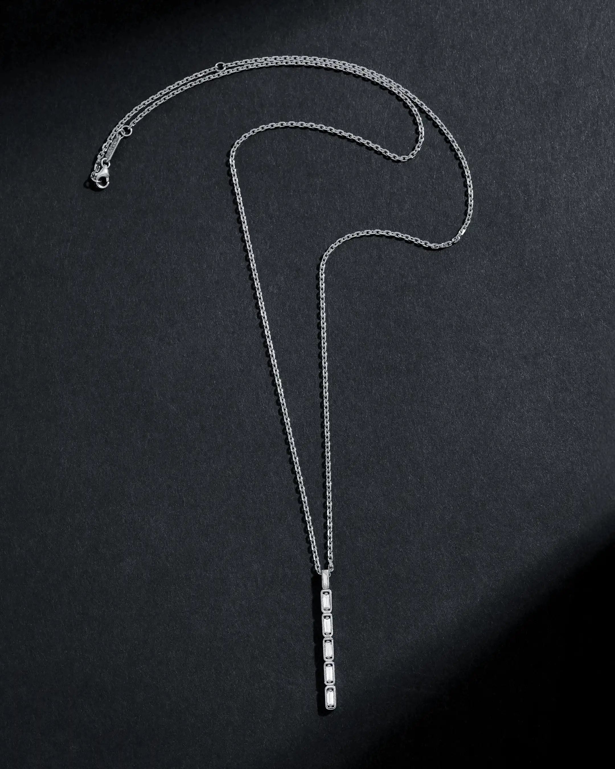 Suzanne Kalan Inlay Diamond Medium Totem Necklace in 18k white gold