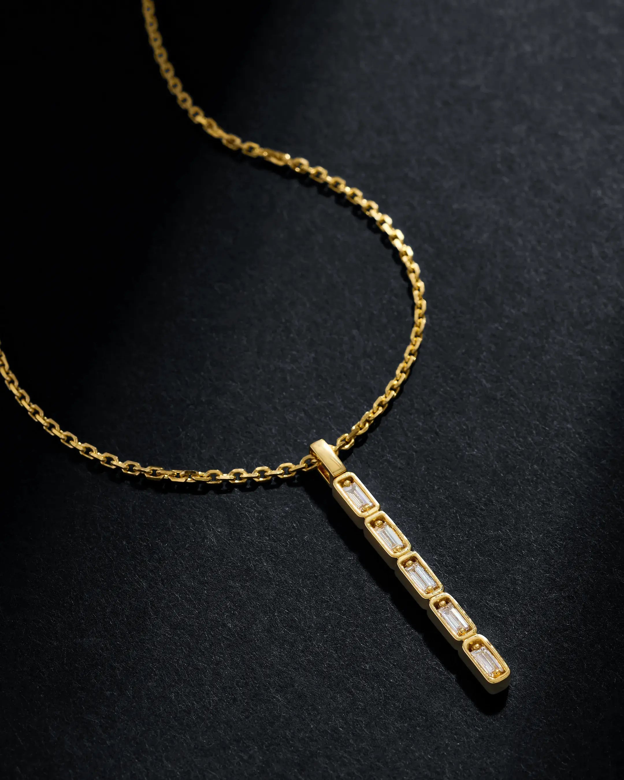 Suzanne Kalan Inlay Diamond Medium Totem Necklace in 18k yellow gold