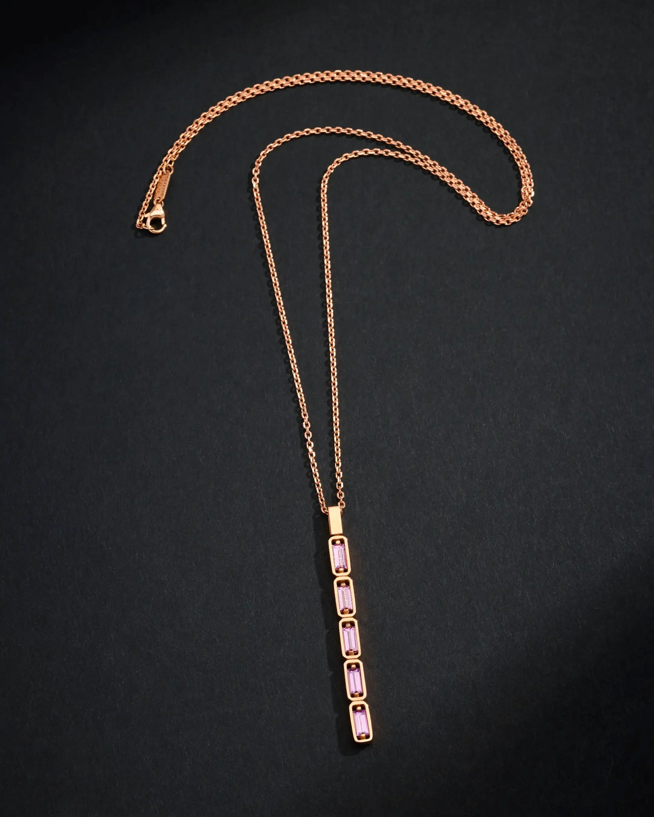 Suzanne Kalan Inlay Pink Sapphire Large Totem Necklace in 18k rose gold