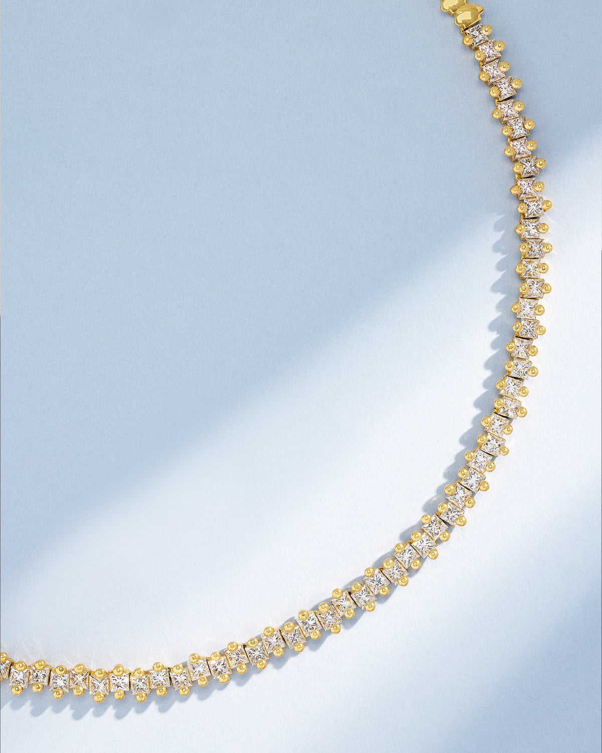 Suzanne Kalan Princess Milli Diamond Tennis Necklace in 18k yellow gold