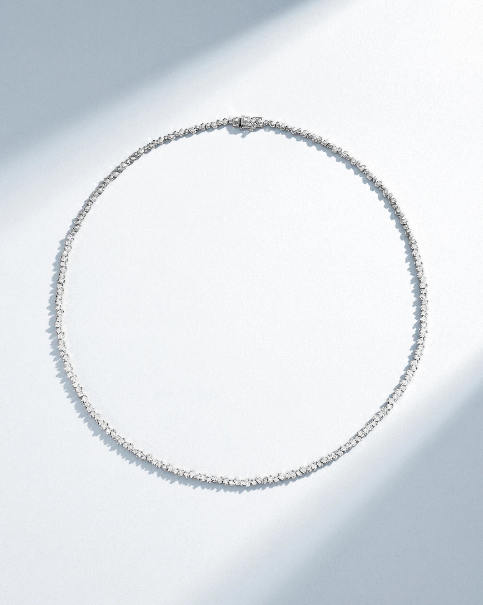 Suzanne Kalan La Fantaisie Cosmic Diamond Tennis Necklace in 18k white gold