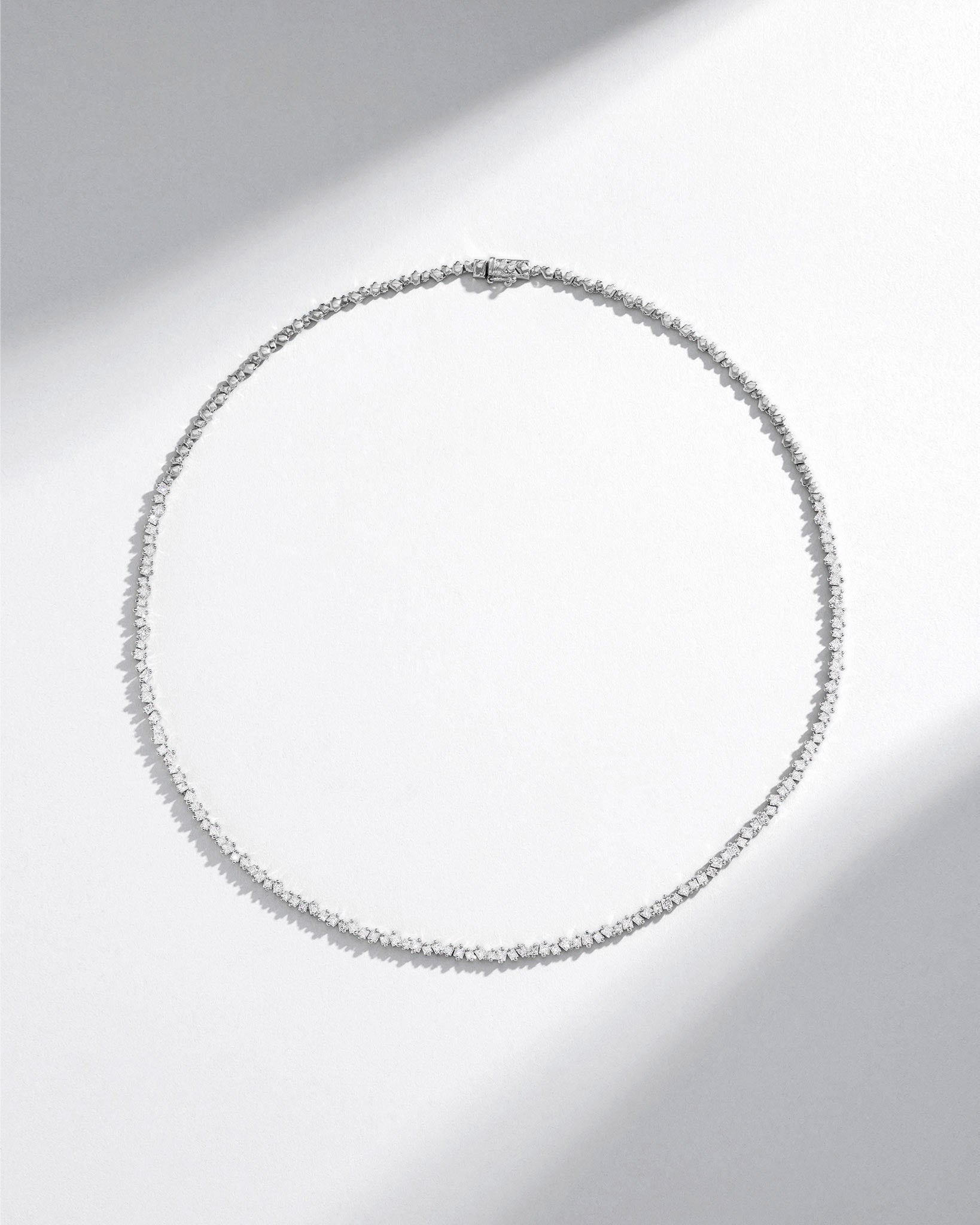 Suzanne Kalan La Fantaisie Cosmic Diamond Tennis Necklace in 18k white gold