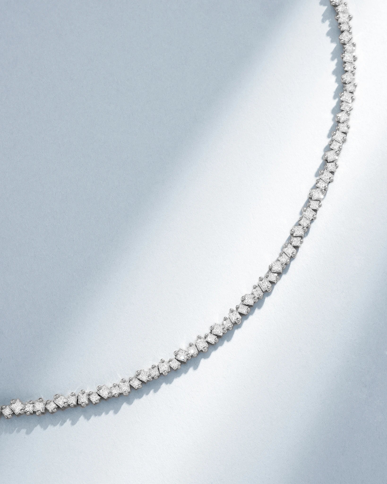 Suzanne Kalan La Fantaisie Cosmic Diamond Tennis Necklace in 18k white gold