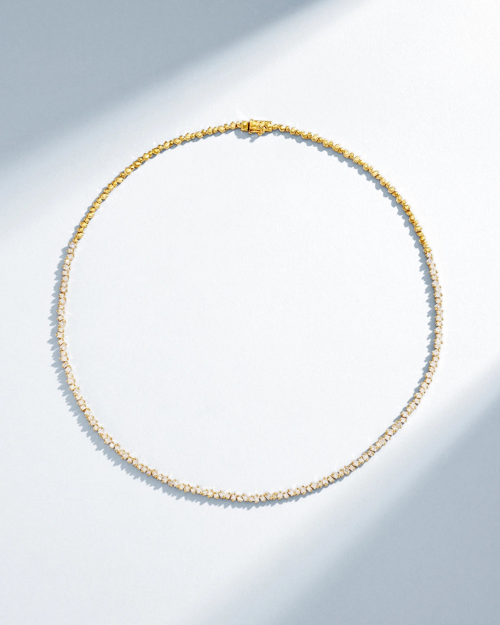 Suzanne Kalan La Fantaisie Cosmic Diamond Tennis Necklace in 18k yellow gold