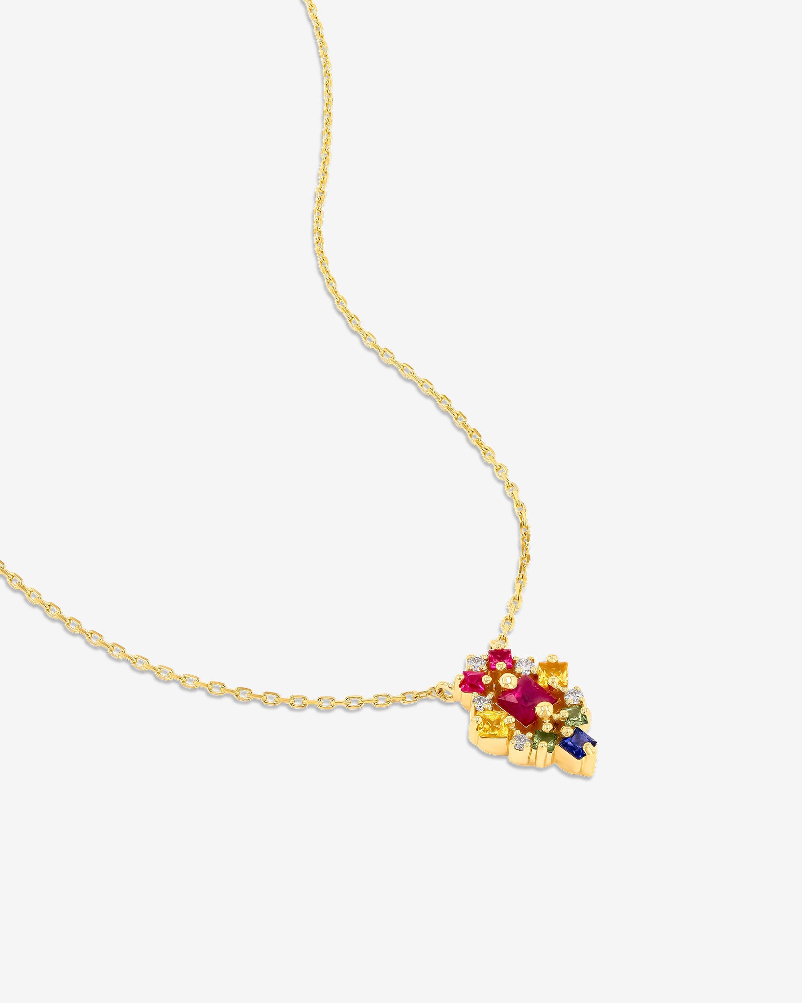 Suzanne Kalan La Fantaisie Star Rainbow Sapphire Pendant in 18k yellow gold
