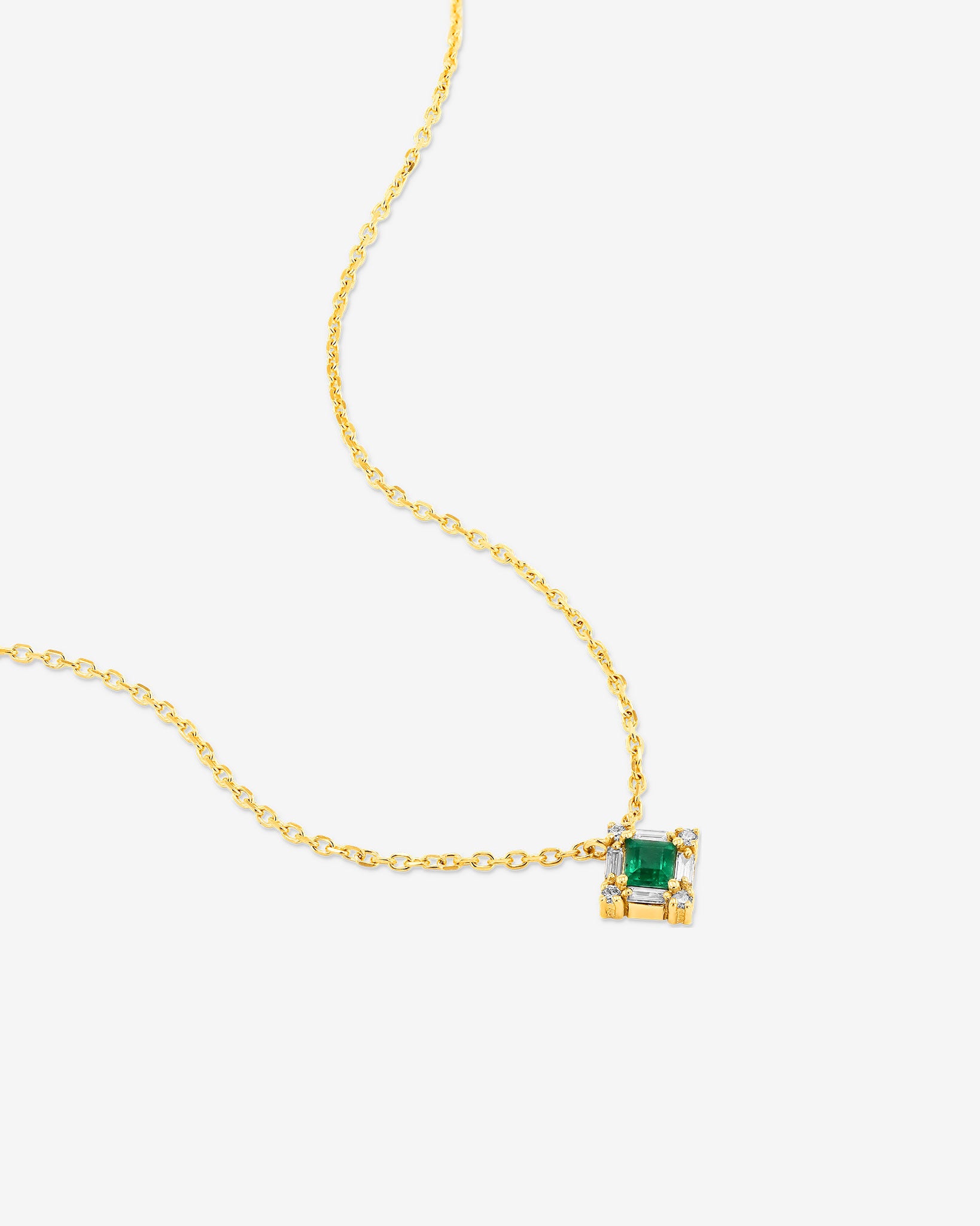 Suzanne Kalan Princess Mini Emerald Pendant in 18k yellow gold