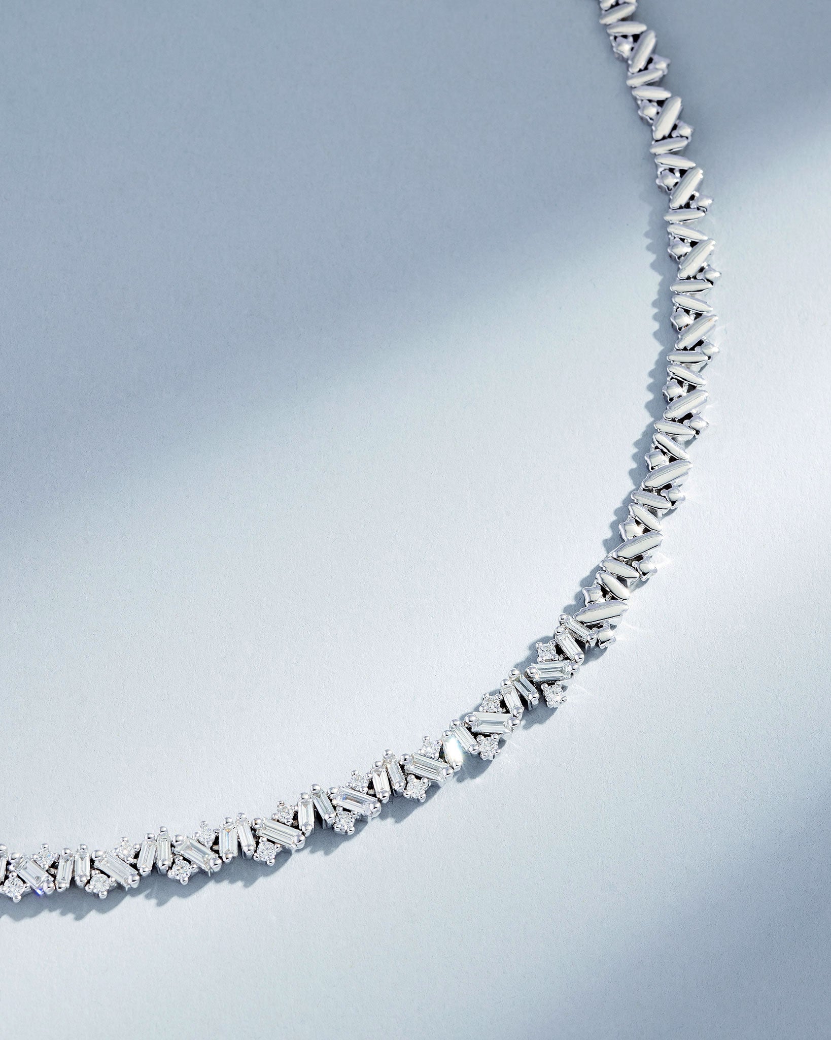 Suzanne Kalan Frenzy Diamond Tennis Necklace in 18k white gold