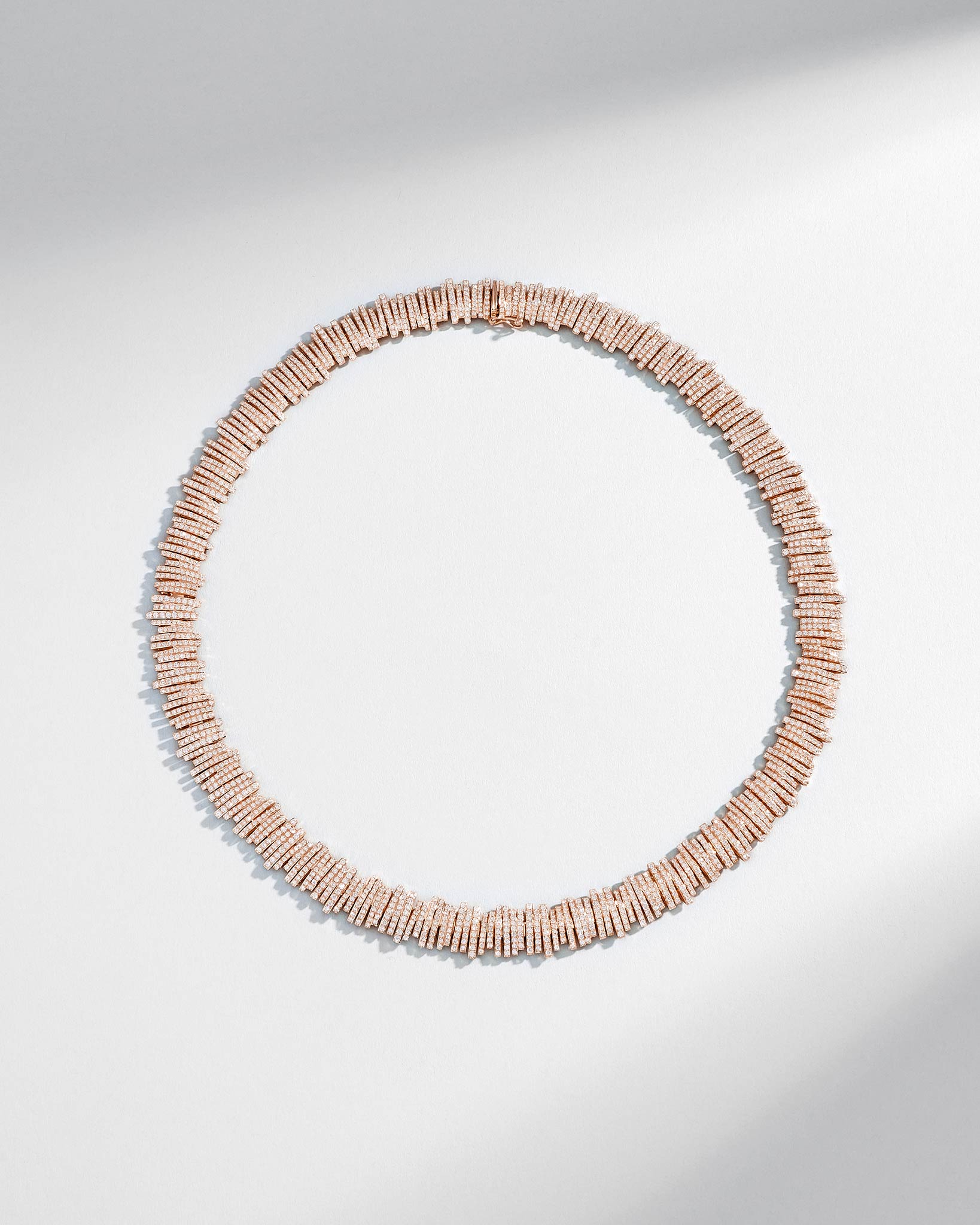 Suzanne Kalan Classic Gold Full Pave Tennis Necklace in 18k rose gold