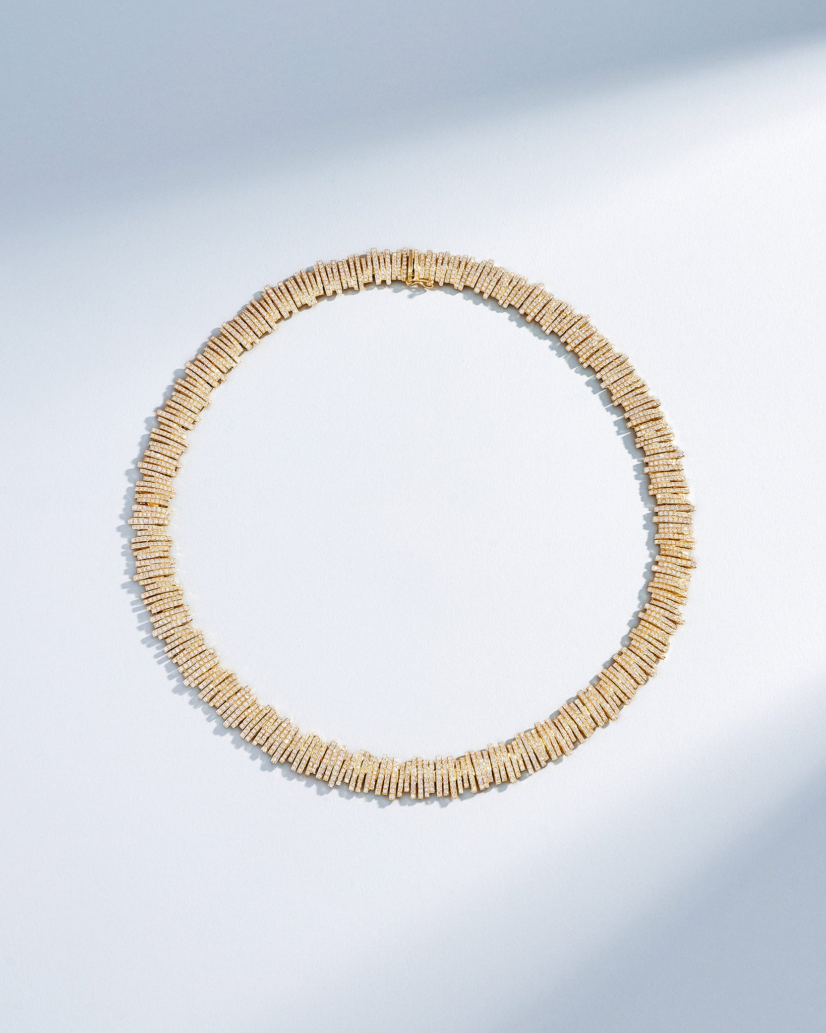 Suzanne Kalan Classic Gold Full Pave Tennis Necklace in 18k yellow gold