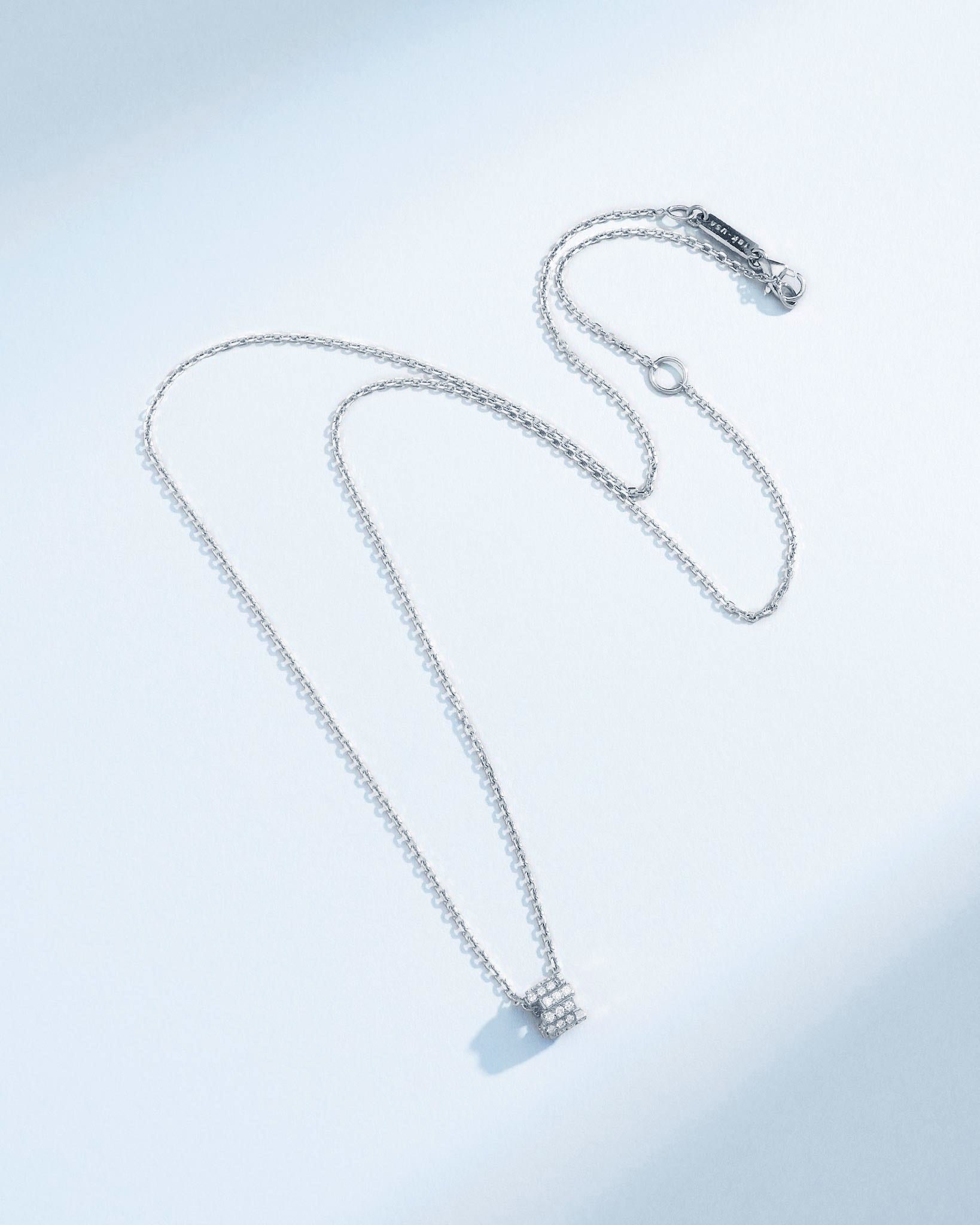 Suzanne Kalan Infinite Pave Diamond Mini Rondelle Pendant in 18k white gold