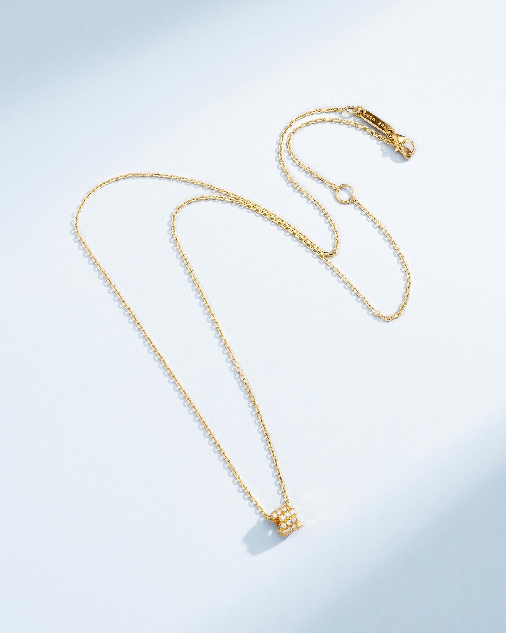 Suzanne Kalan Infinite Pave Diamond Mini Rondelle Pendant in 18k yellow gold
