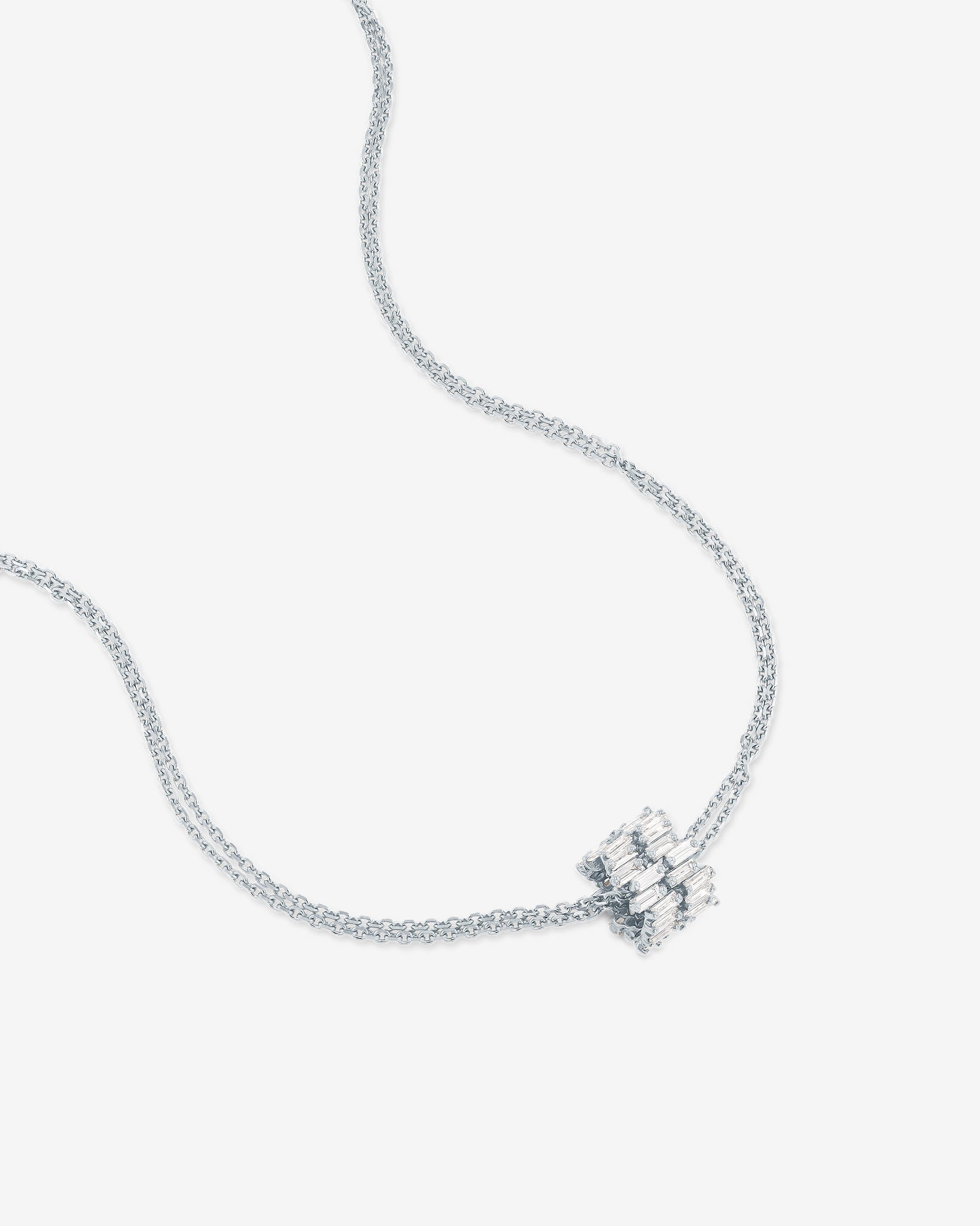 Suzanne Kalan Infinite Double Row Diamond Rondelle Pendant in 18k white gold