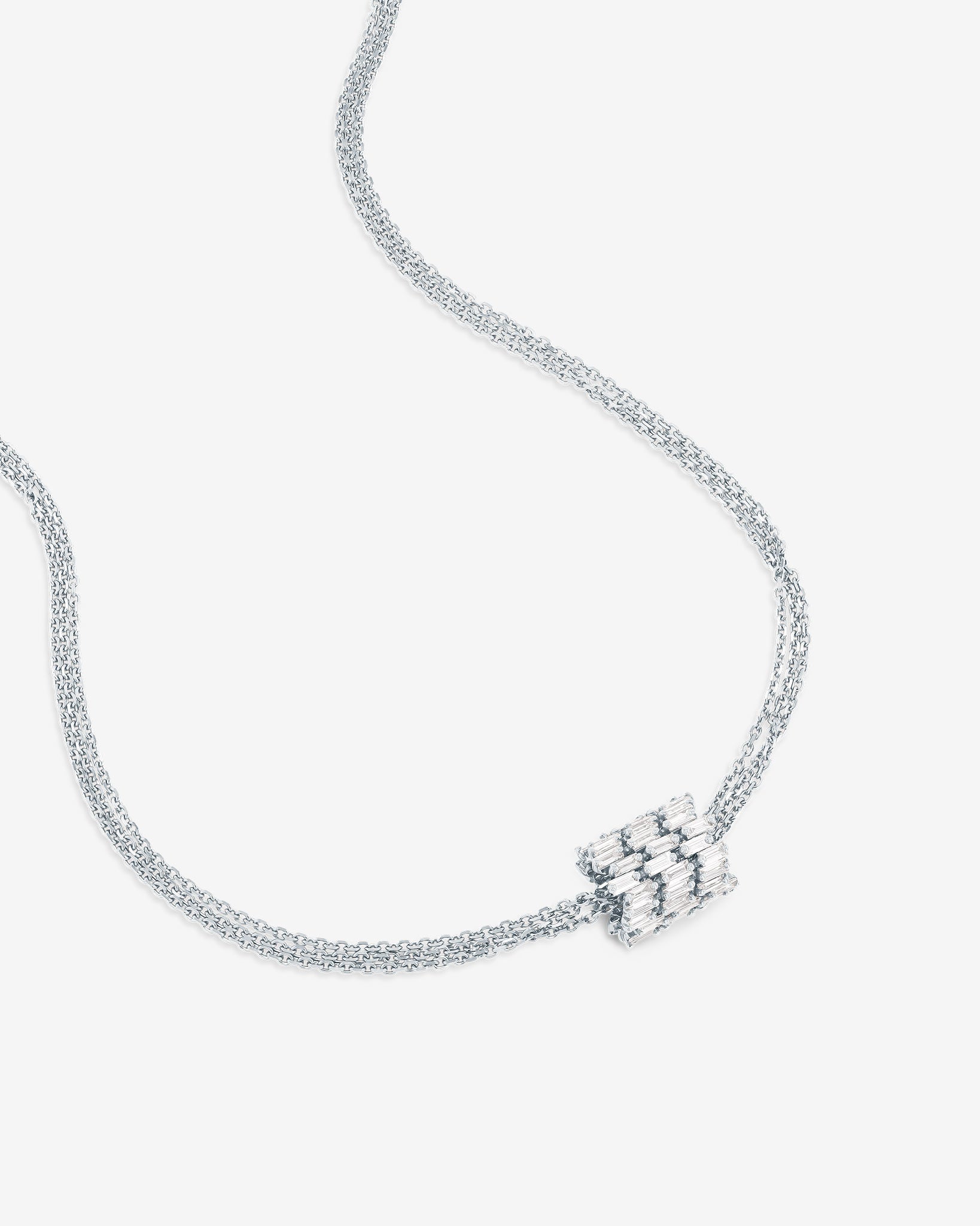 Suzanne Kalan Infinite Triple Row Diamond Rondelle Pendant in 18k white gold