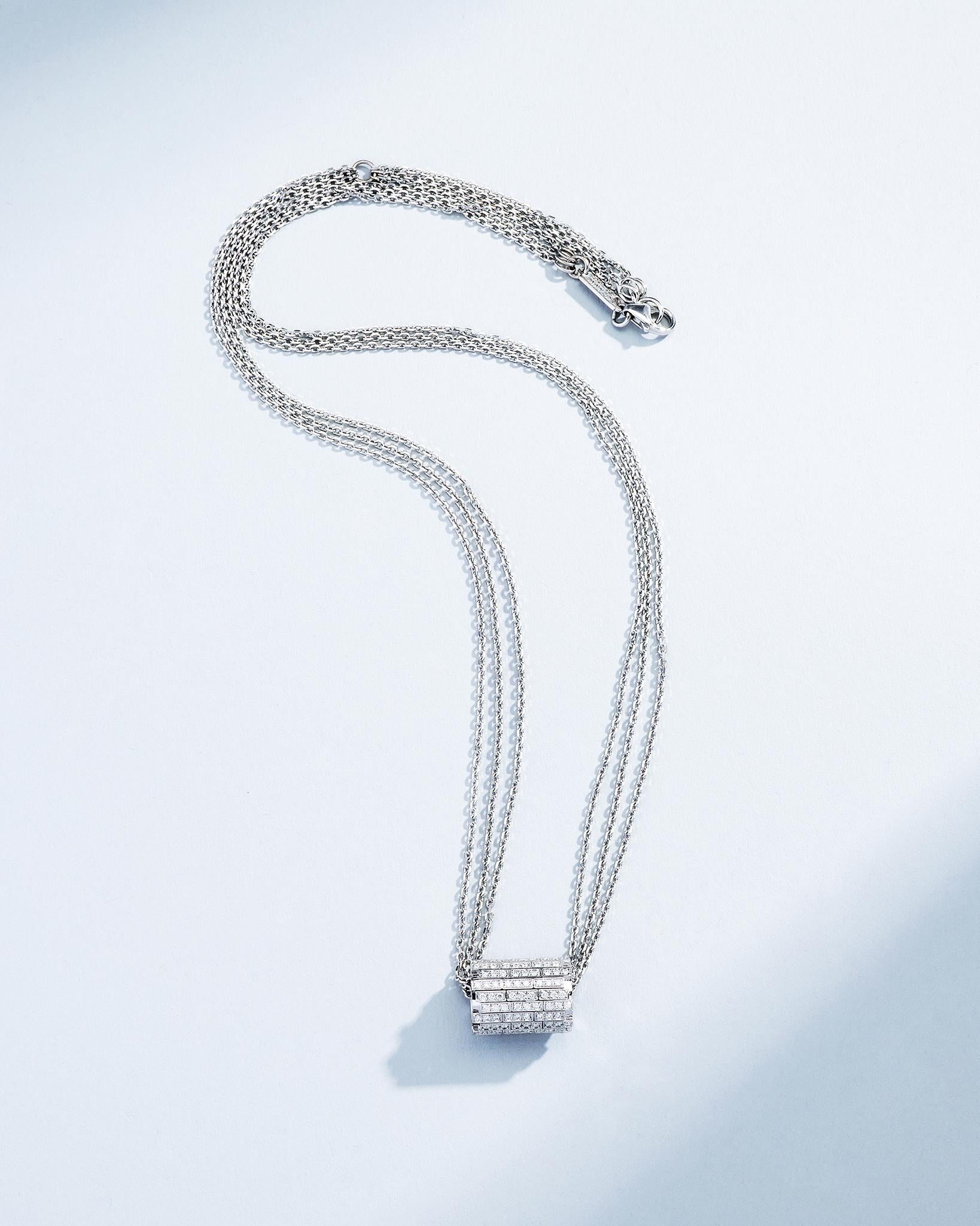 Suzanne Kalan Infinite Pave Diamond Milli Rondelle Pendant in 18k white gold