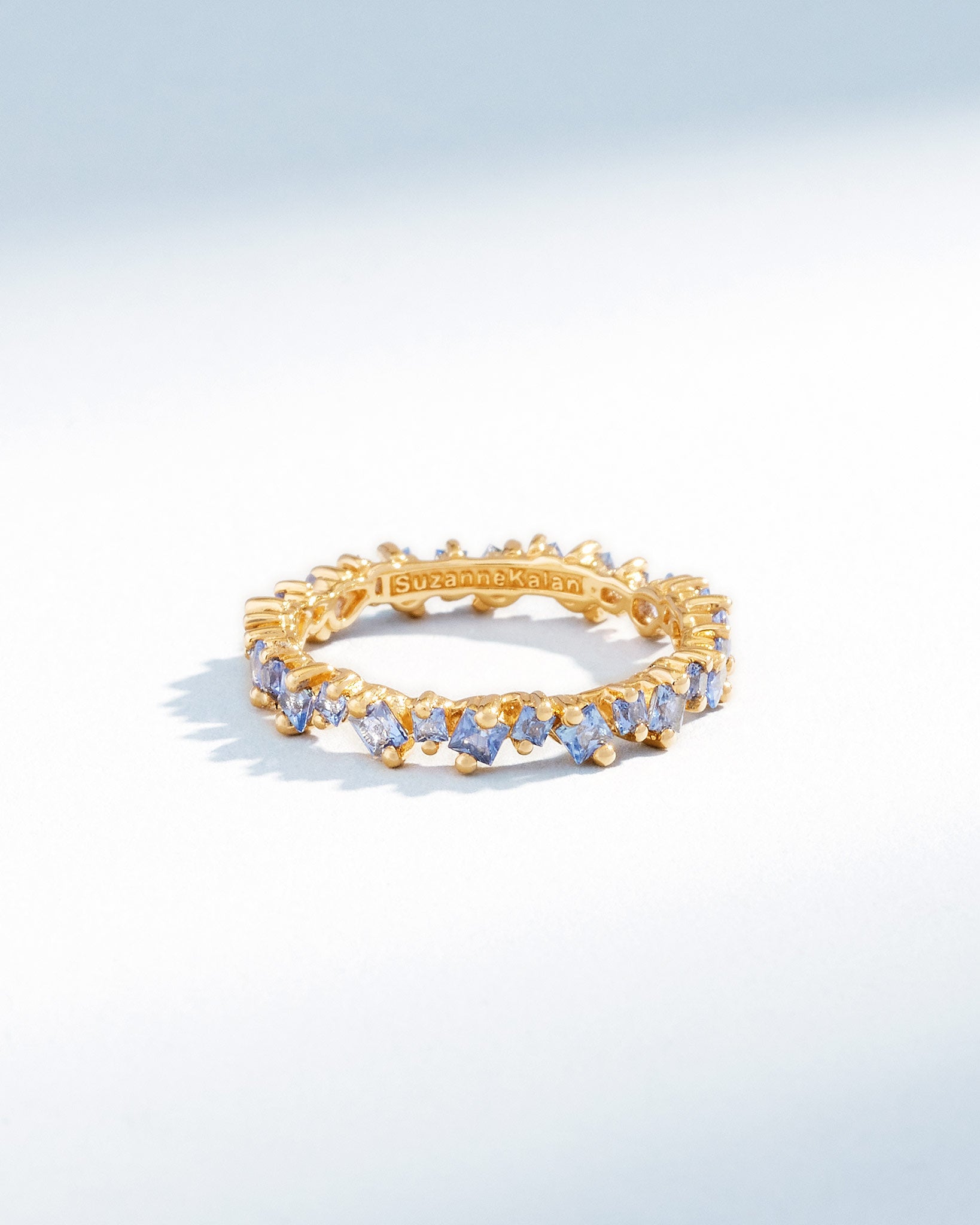 Suzanne Kalan La Fantaisie Cosmic Light Blue Sapphire Eternity Band in 18k yellow gold