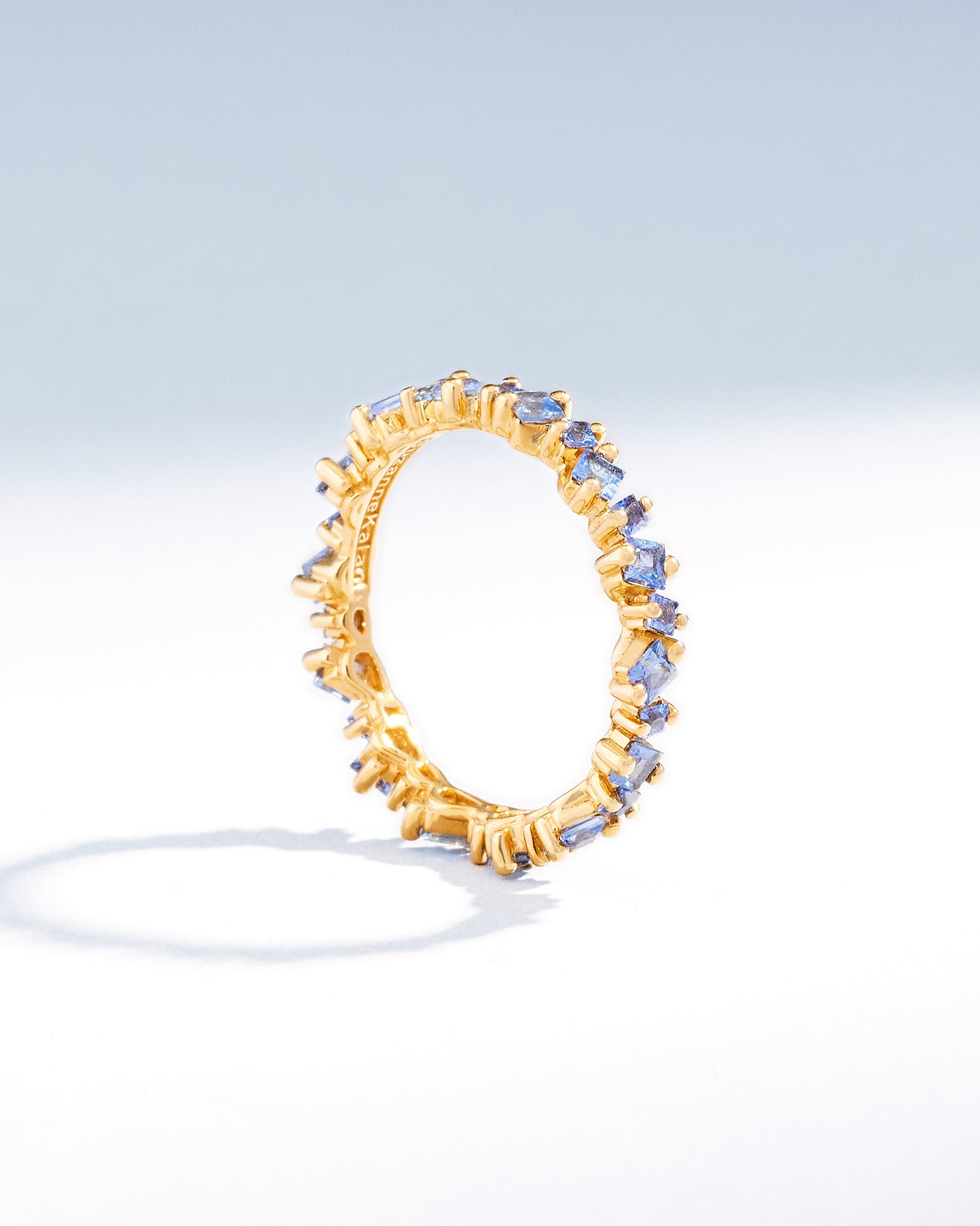 Suzanne Kalan La Fantaisie Cosmic Light Blue Sapphire Eternity Band in 18k yellow gold