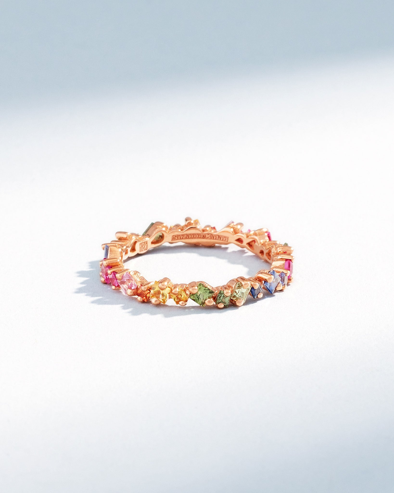 Suzanne Kalan La Fantaisie Cosmic Rainbow Sapphire Eternity Band in 18k rose gold