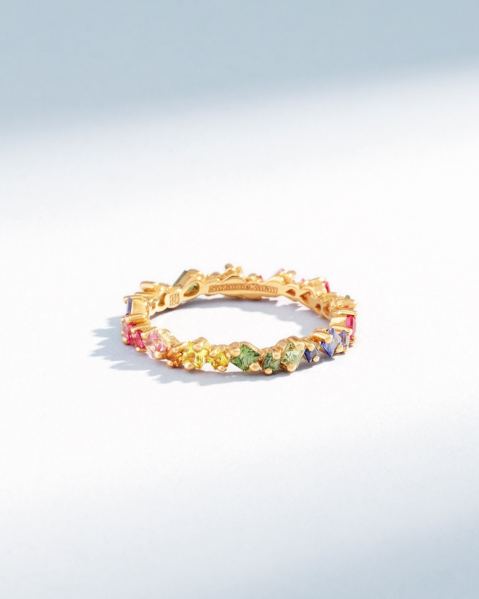 Suzanne Kalan La Fantaisie Cosmic Rainbow Sapphire Eternity Band in 18k yellow gold