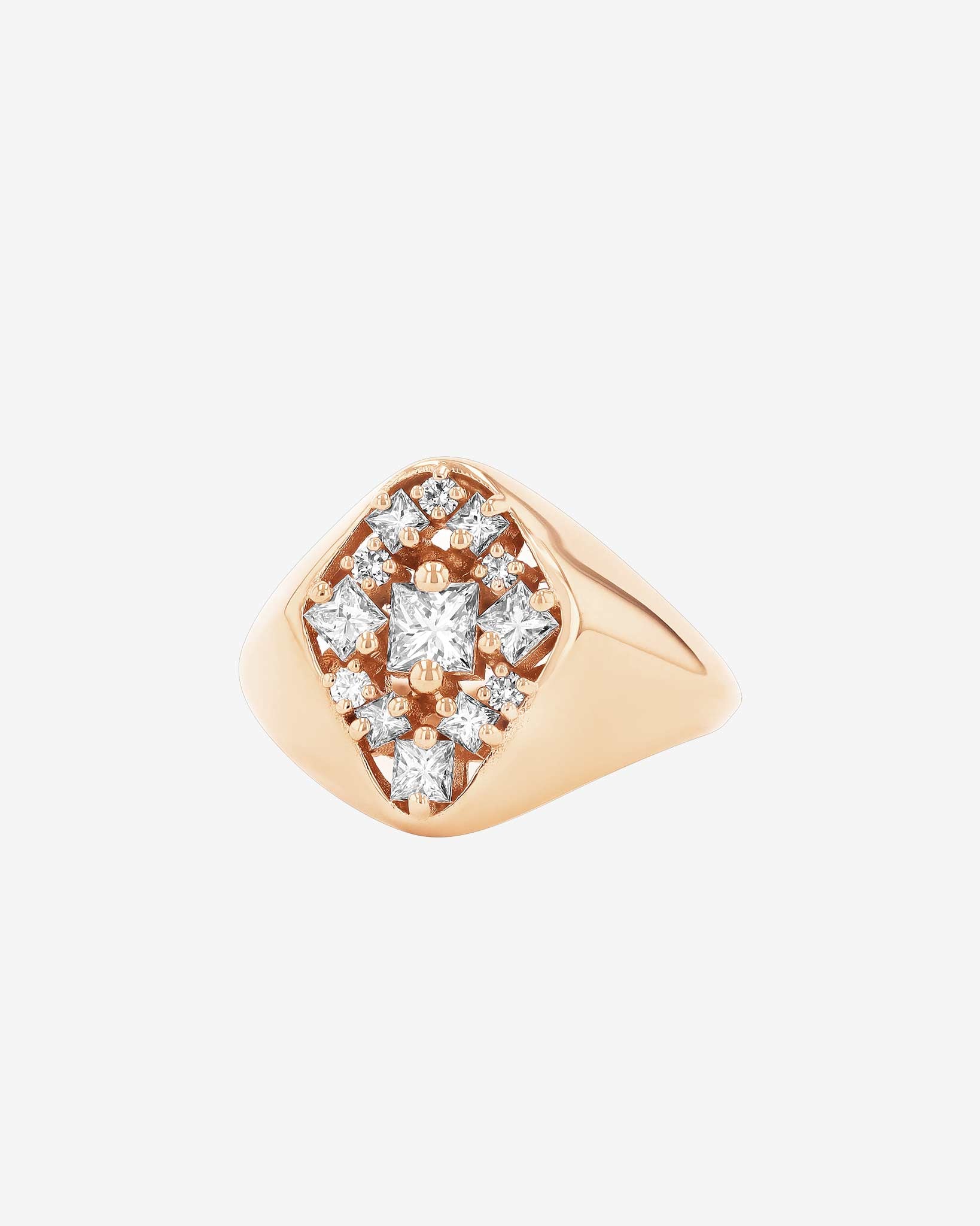 Suzanne Kalan La Fantaisie Star Diamond Signet Ring in 18k rose gold
