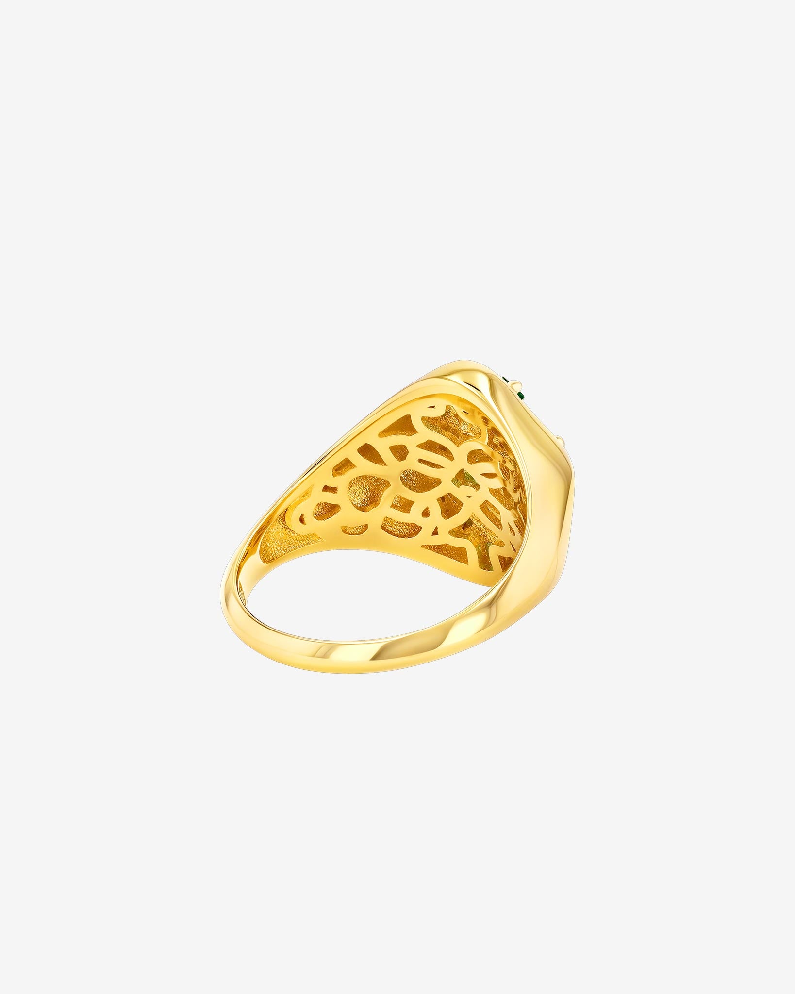 Suzanne Kalan La Fantaisie Star Emerald Signet Ring in 18k yellow gold