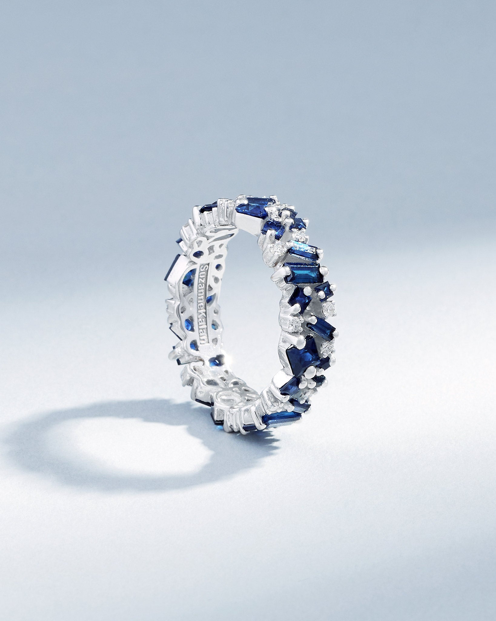 Suzanne Kalan La Fantaisie Dark Blue Sapphire Eternity Band in 18k white gold