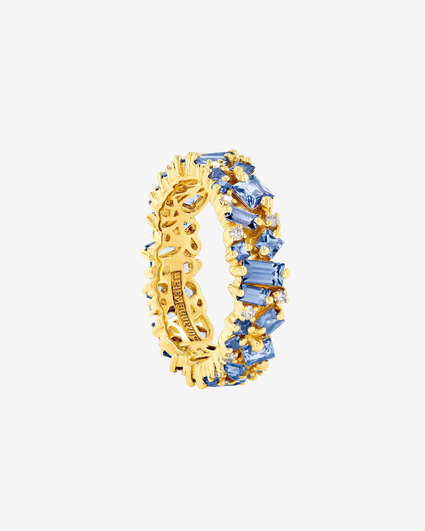 Suzanne Kalan La Fantaisie Light Blue Sapphire Eternity Band in 18k yellow gold