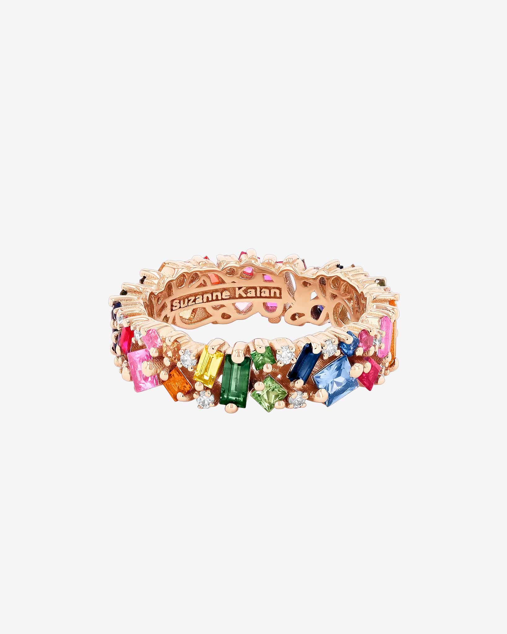 Suzanne Kalan La Fantaisie Rainbow Sapphire Eternity Band in 18k rose gold